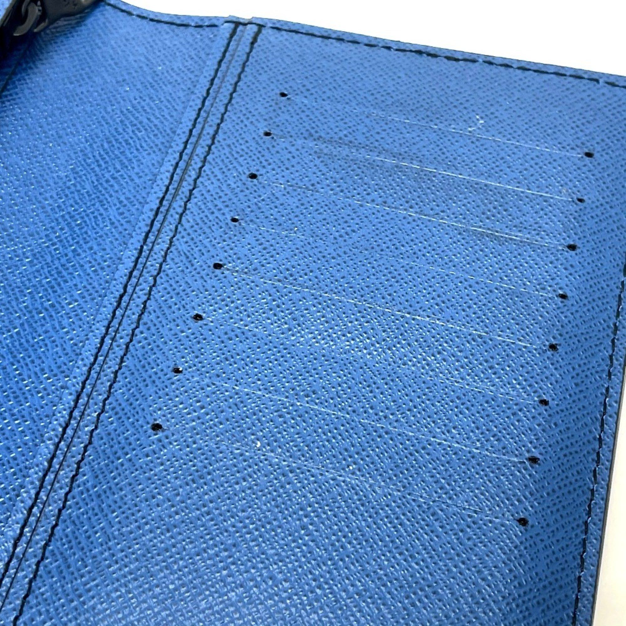 Louis Vuitton LOUIS VUITTON M68718 Epi Leather Portefeuille Brazza NM Bifold Long Wallet, Unisex, Blue x Red Green Size ONE SIZE - 9 Thumbnail