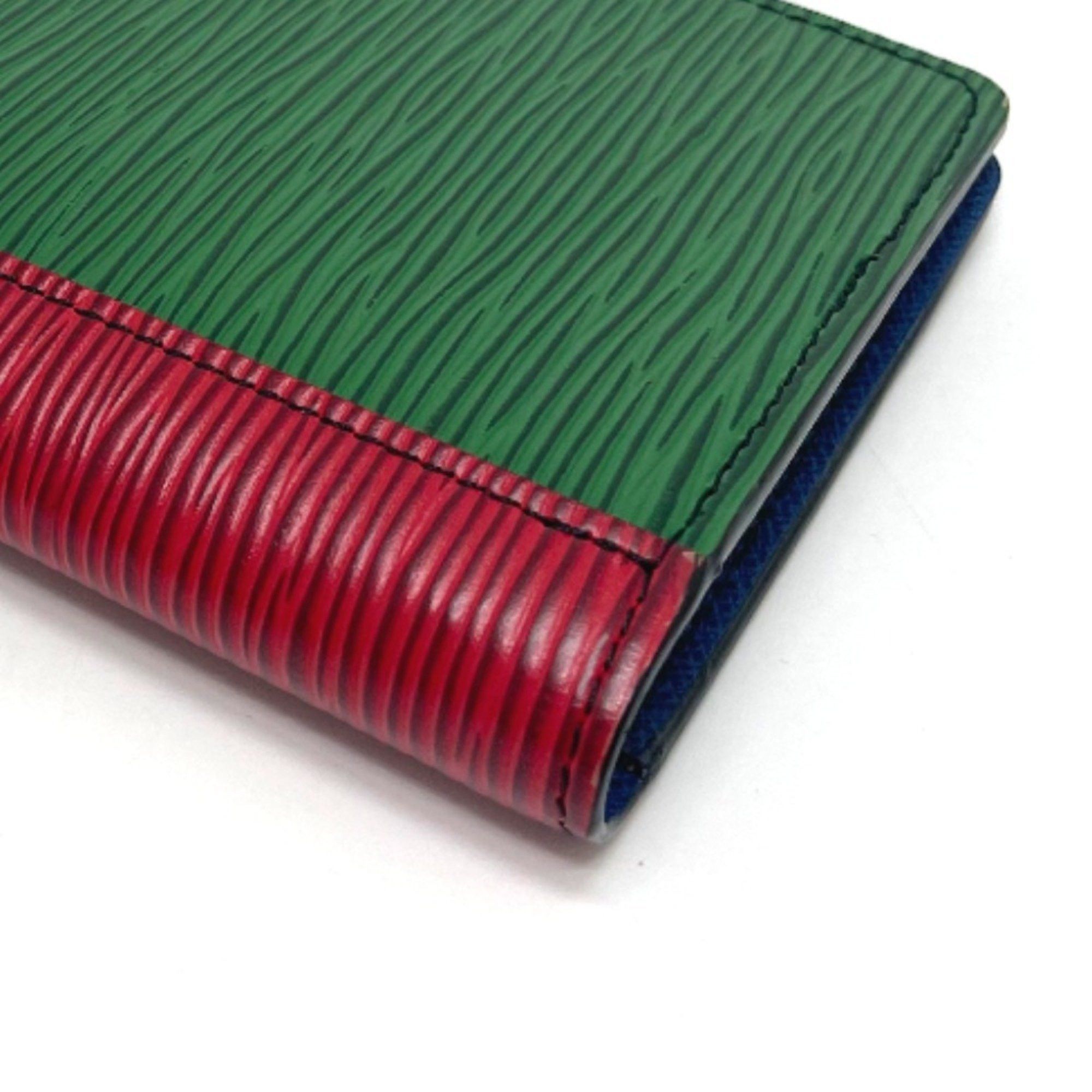 Louis Vuitton LOUIS VUITTON M68718 Epi Leather Portefeuille Brazza NM Bifold Long Wallet, Unisex, Blue x Red Green Size ONE SIZE - 5 Thumbnail