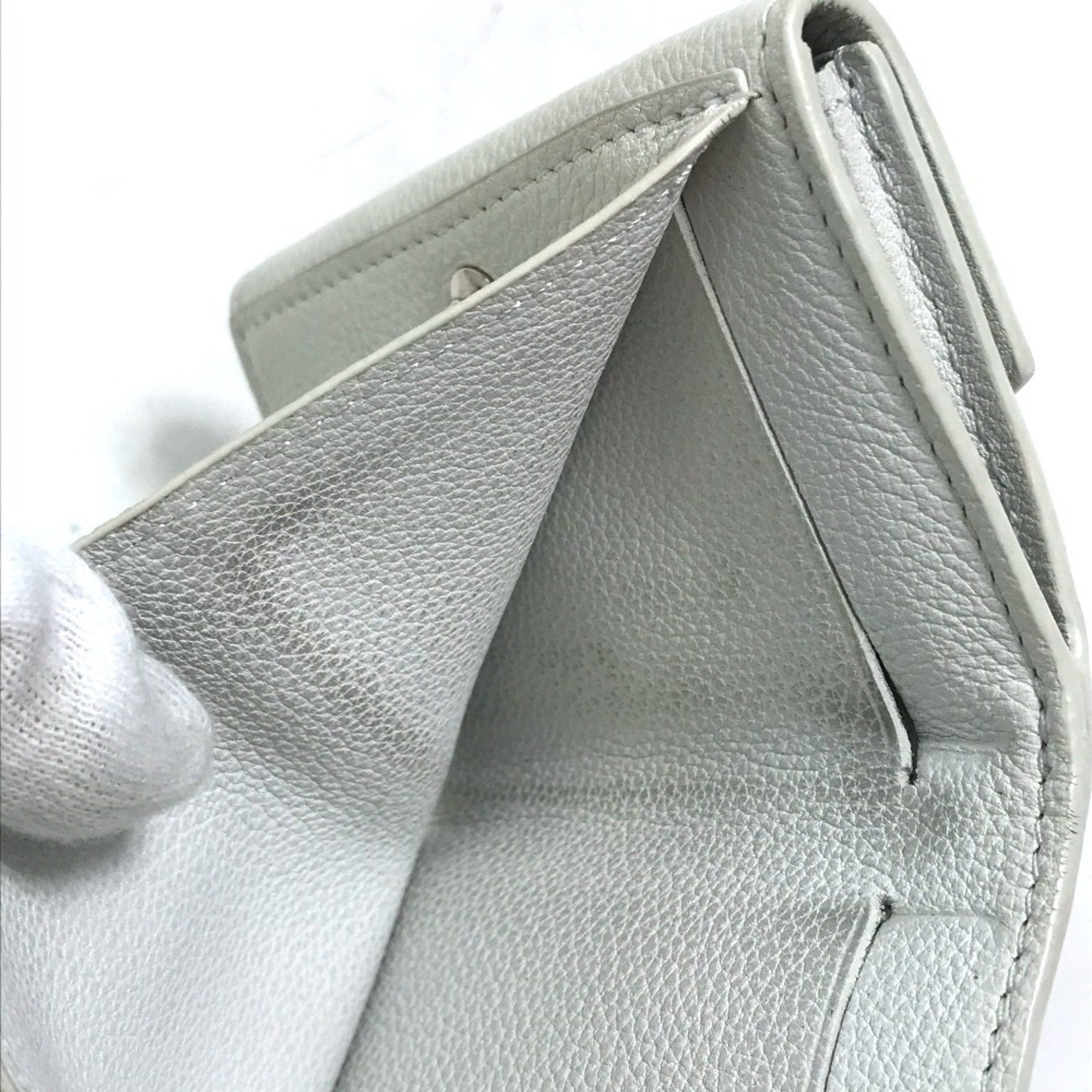 Louis Vuitton LOUIS VUITTON M68482 Portefeuille Lock Mini Compact Wallet, Tri-fold Leather, Women's, White Size ONE SIZE - 12 Thumbnail
