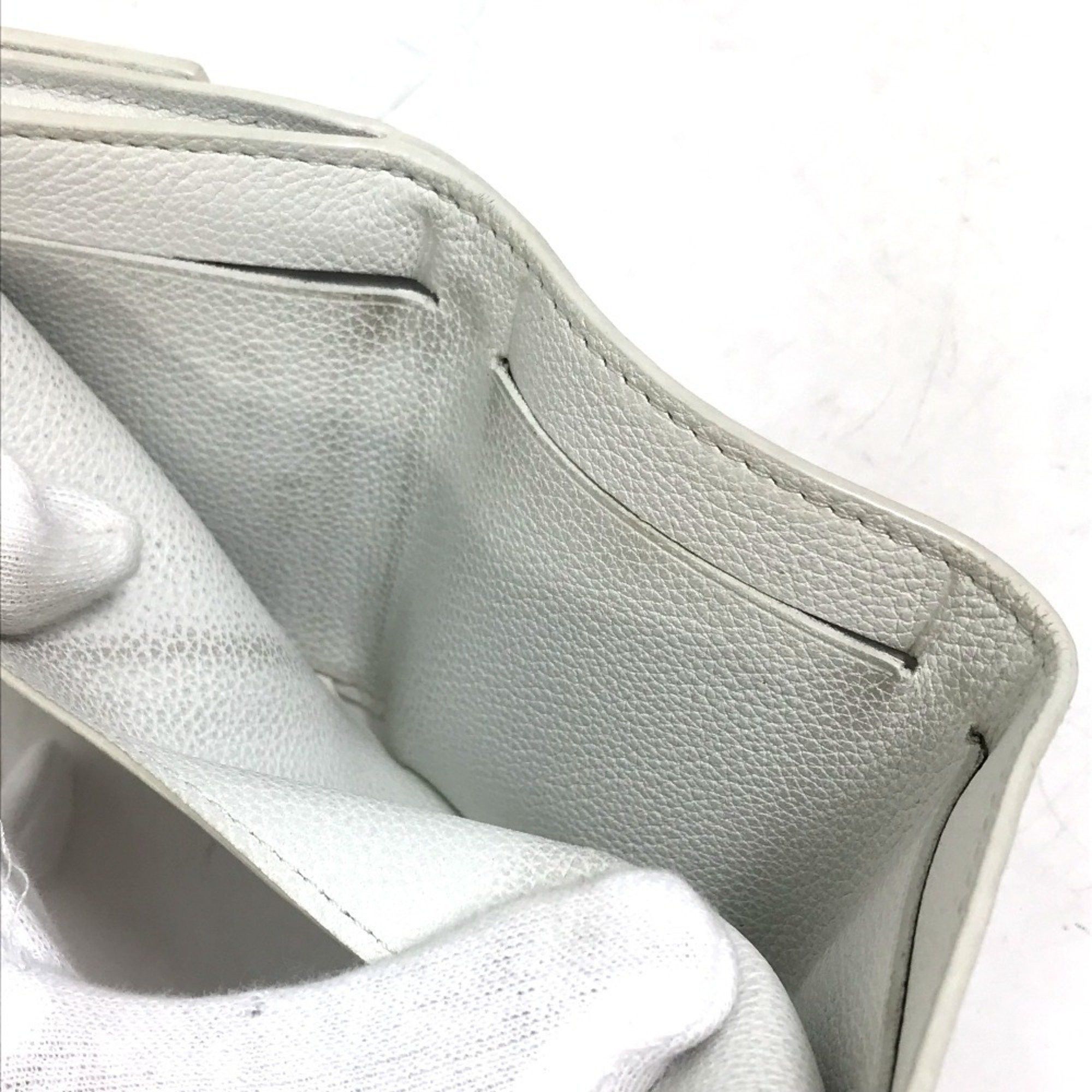 Louis Vuitton LOUIS VUITTON M68482 Portefeuille Lock Mini Compact Wallet, Tri-fold Leather, Women's, White Size ONE SIZE - 11 Thumbnail