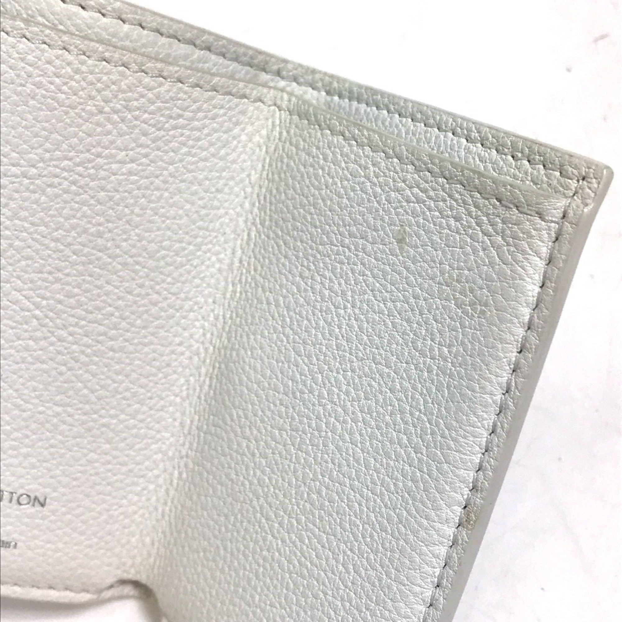 Louis Vuitton LOUIS VUITTON M68482 Portefeuille Lock Mini Compact Wallet, Tri-fold Leather, Women's, White Size ONE SIZE - 13 Thumbnail
