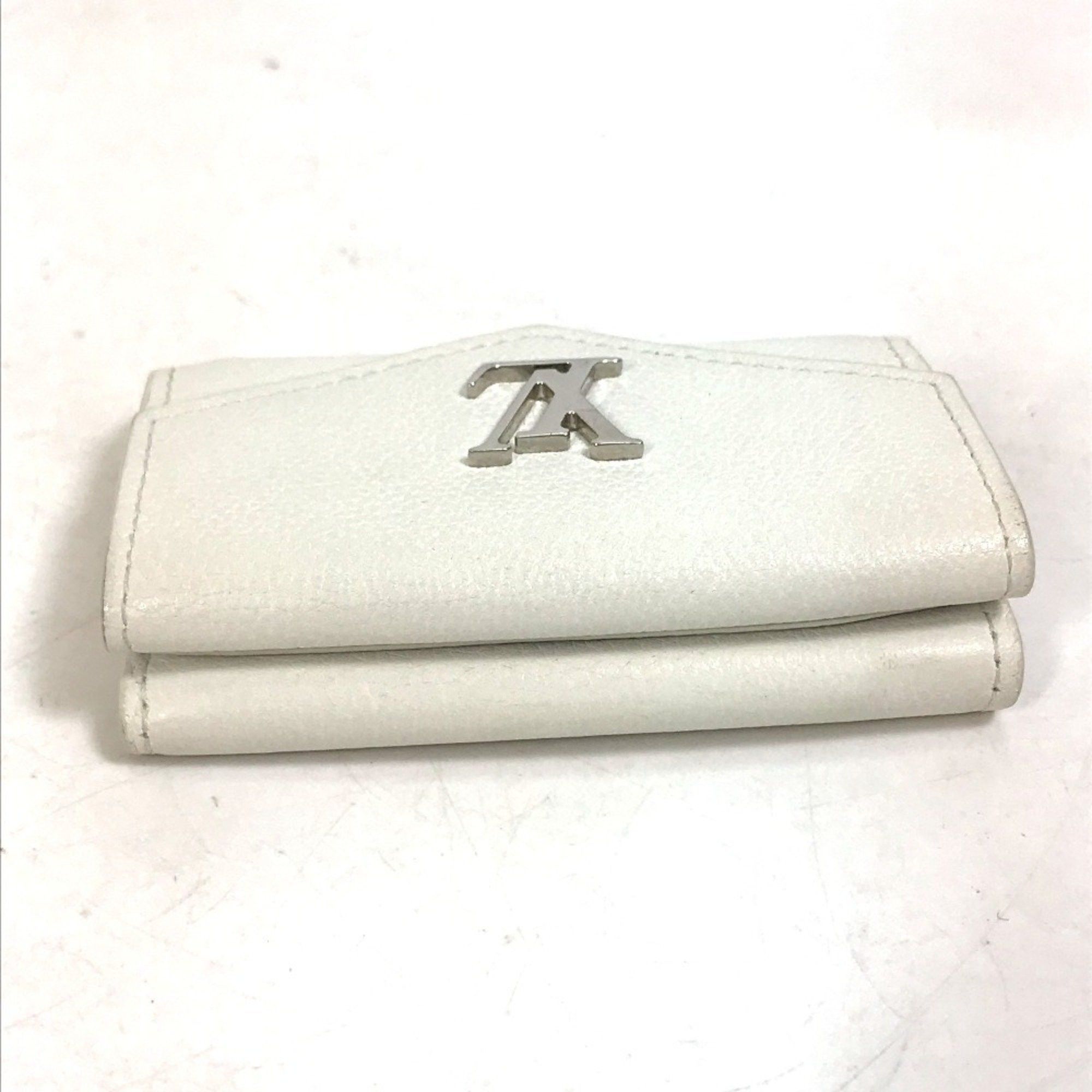 Louis Vuitton LOUIS VUITTON M68482 Portefeuille Lock Mini Compact Wallet, Tri-fold Leather, Women's, White Size ONE SIZE - 8 Thumbnail