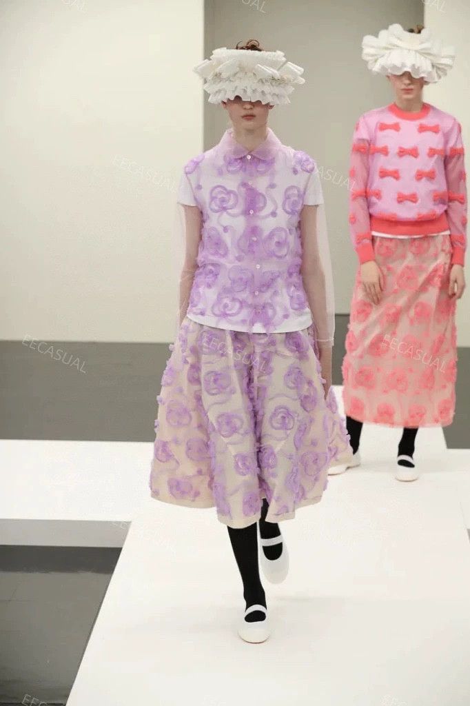 Comme des Garcons CDG Tricot Rose Embroidery Skirt 17SS - dmc Size US 30 / EU 46 - 9 Thumbnail