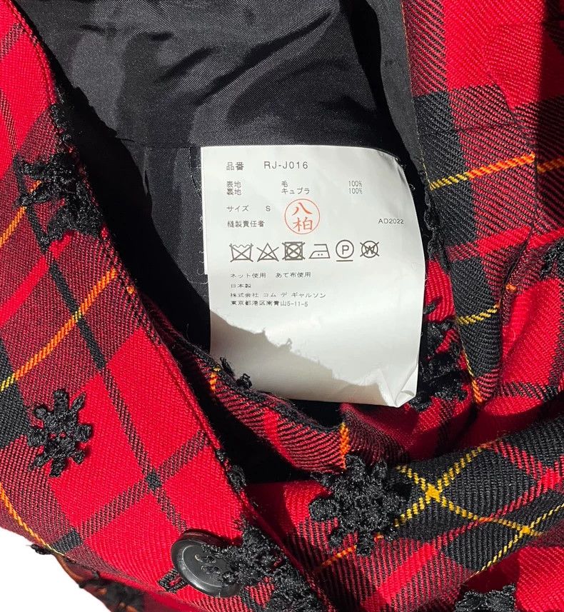 Comme des Garcons CDG comcom Red Plaid Embroidered Jacket - dmc Size US M / EU 48-50 / 2 - 7 Thumbnail