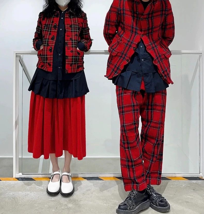 Comme des Garcons CDG comcom Red Plaid Embroidered Jacket - dmc Size US M / EU 48-50 / 2 - 4 Thumbnail