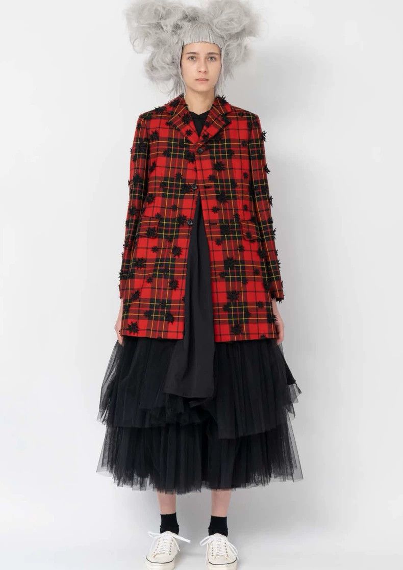 Comme des Garcons CDG comcom Red Plaid Embroidered Jacket - dmc Size US M / EU 48-50 / 2 - 5 Thumbnail