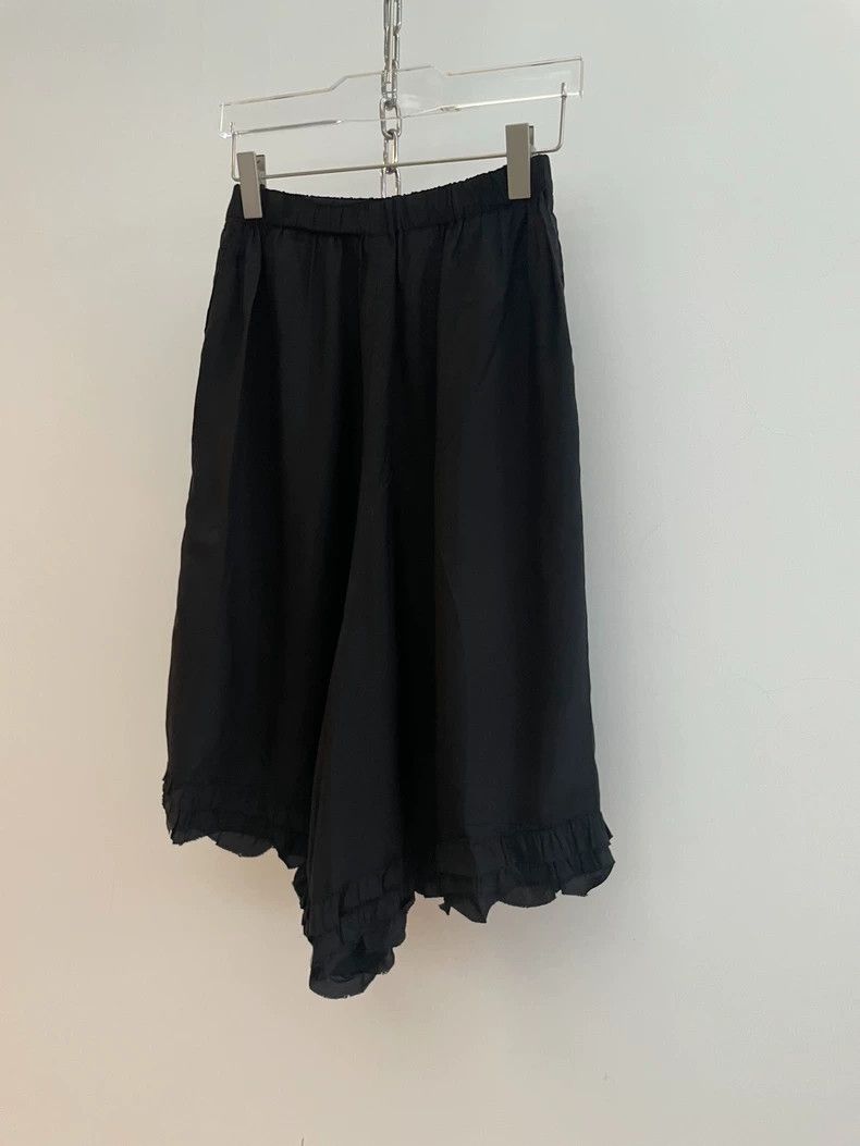 CDG Comcom Black Ruffled Wide-Leg Pants - dmc