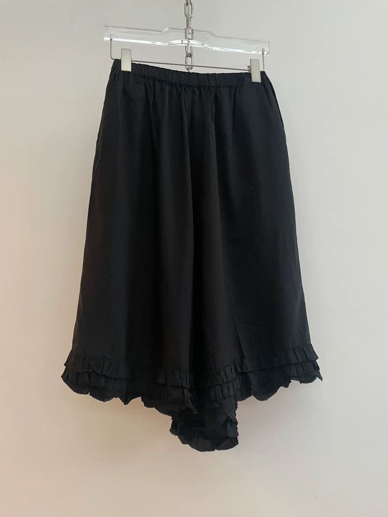 CDG Comcom Black Ruffled Wide-Leg Pants - dmc