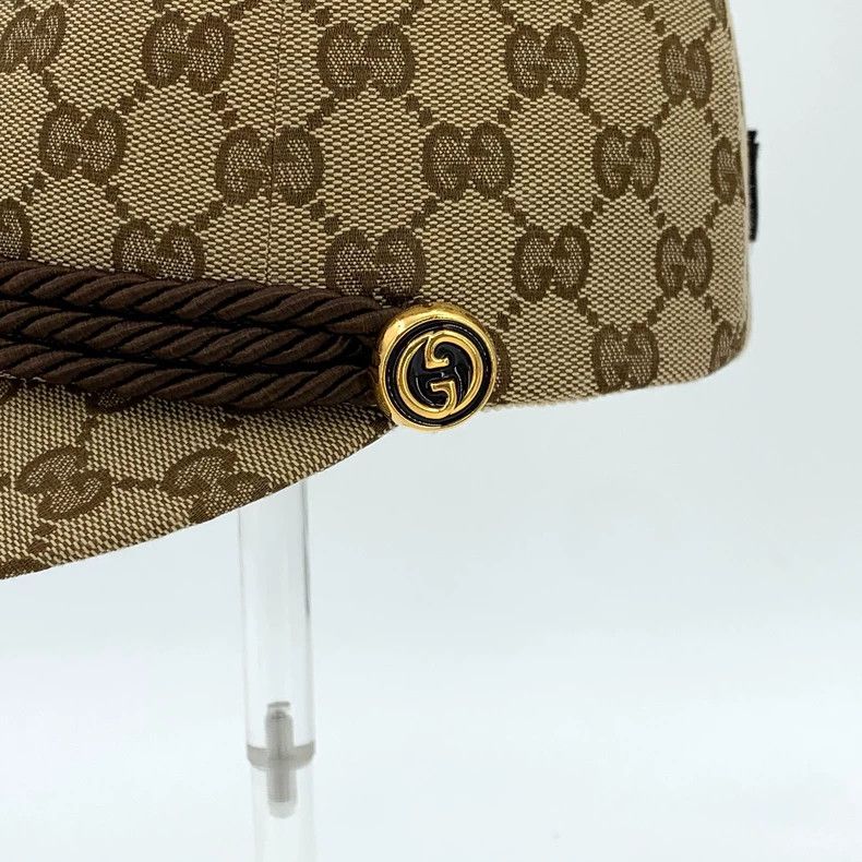 Gucci Gucci Brown Logo Print Cotton Baseball Cap - dmc Size ONE SIZE - 7 Thumbnail