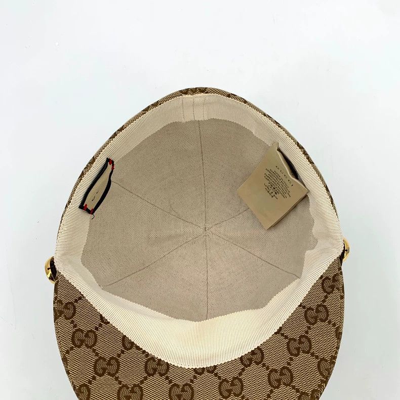 Gucci Gucci Brown Logo Print Cotton Baseball Cap - dmc Size ONE SIZE - 6 Thumbnail