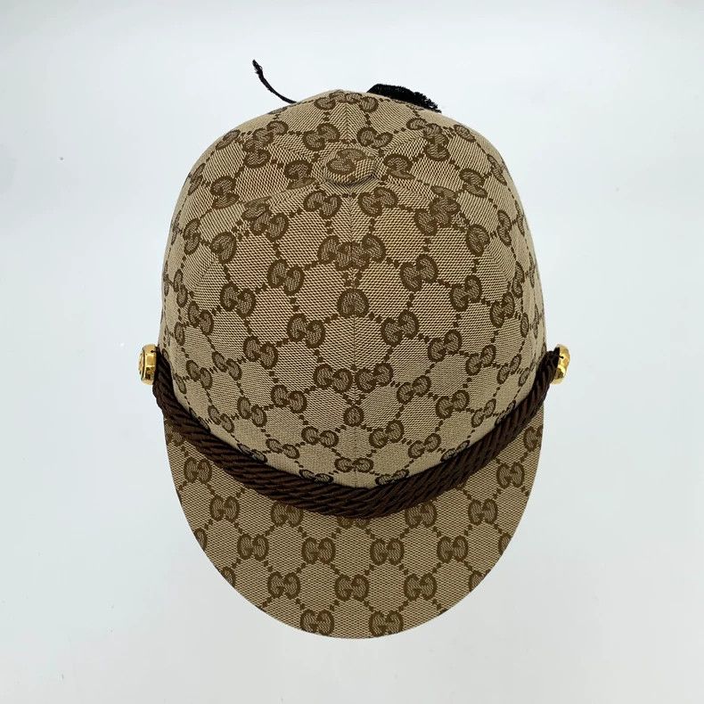 Gucci Gucci Brown Logo Print Cotton Baseball Cap - dmc Size ONE SIZE - 5 Thumbnail