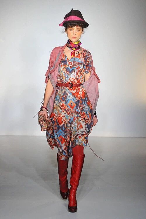 Vivienne Westwood Vivienne Westwood 2010s Runway Printed Dress - dmc Size US 36 / EU 52 - 5 Thumbnail