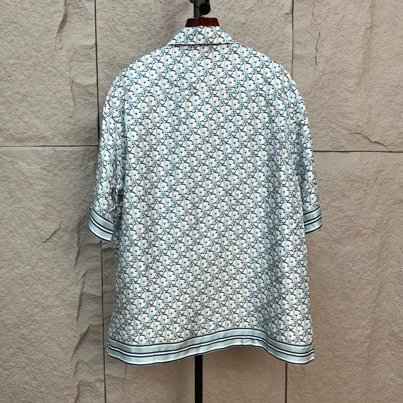 Dior Dior Mint Green Logo Silk Short Sleeve Shirt - dmc Size US M / EU 48-50 / 2 - 2 Thumbnail