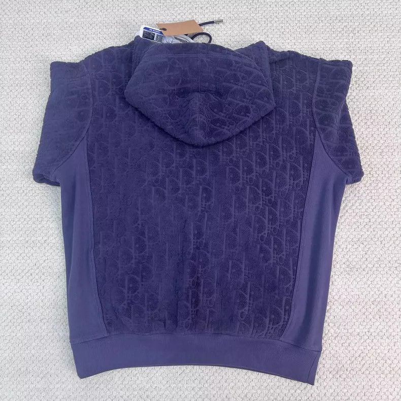 Dior Dior Navy Monogram Print Hoodie Sweatshirt - dmc Size US M / EU 48-50 / 2 - 2 Thumbnail