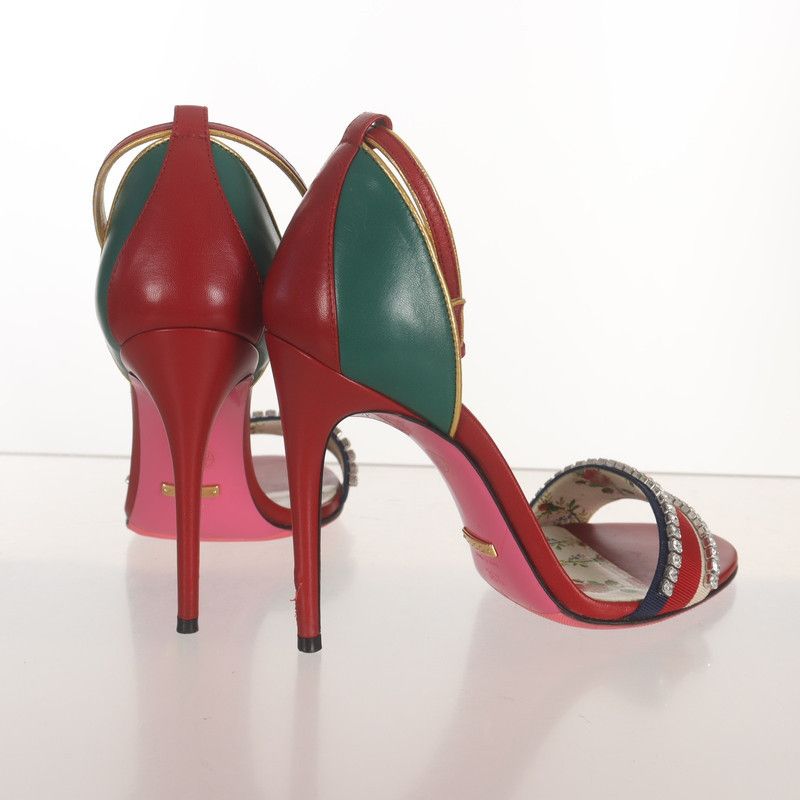 Gucci Gucci Red Leather High Heel Sandals 0079 Size US 8 / IT 38 - 4 Thumbnail