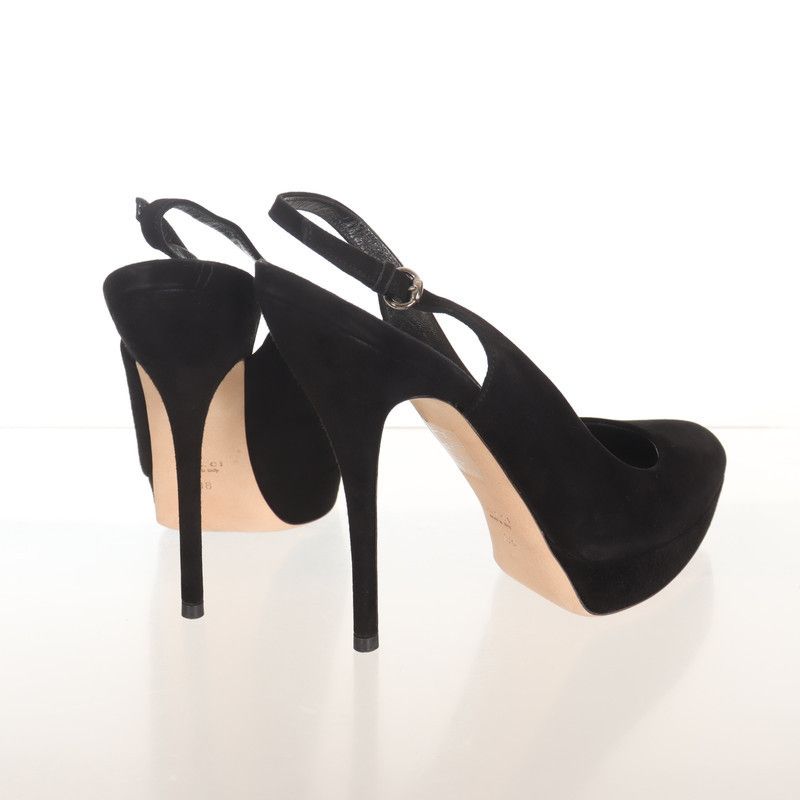 Gucci Gucci Black Suede High Heels with Buckle 0079 Size US 8 / IT 38 - 4 Thumbnail