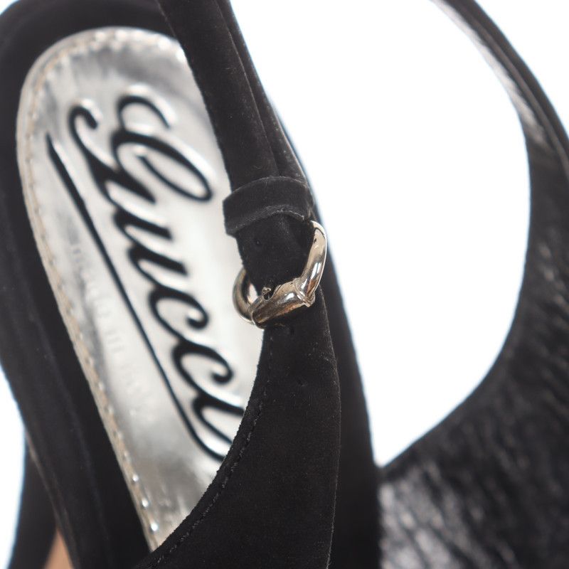 Gucci Gucci Black Suede High Heels with Buckle 0079 Size US 8 / IT 38 - 9 Thumbnail