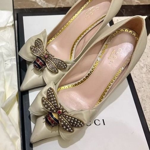 Gucci Gucci Bee Embellished Pointed High Heels 0079 Size US 8 / IT 38 - 6 Thumbnail