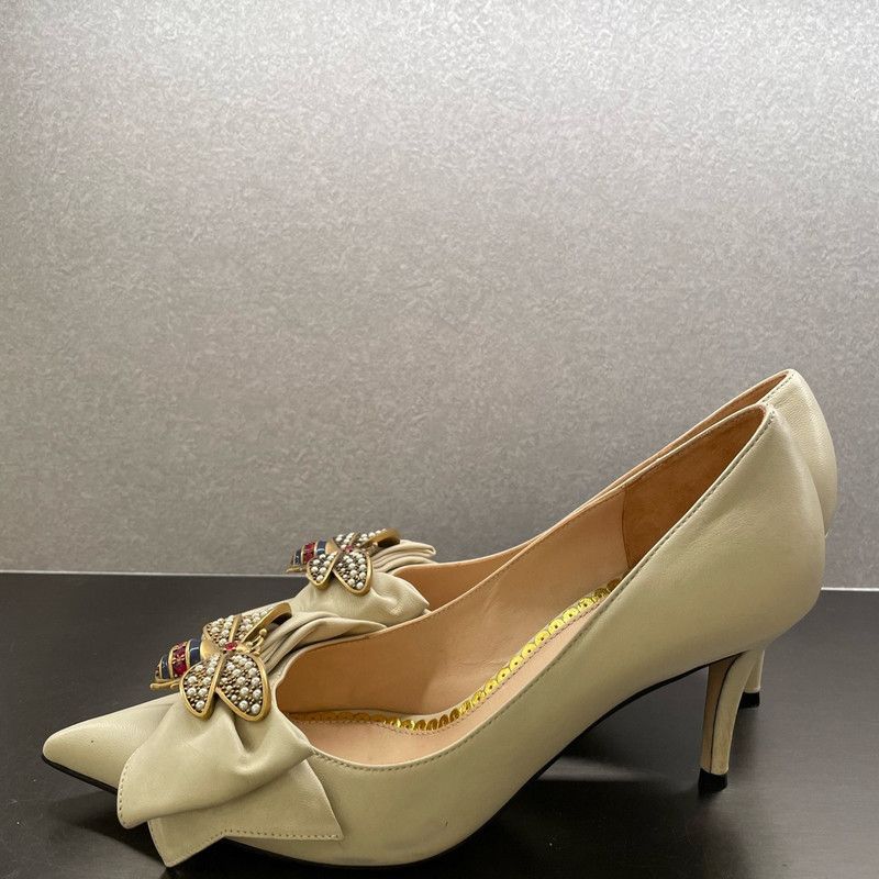 Gucci Gucci Bee Embellished Pointed High Heels 0079 Size US 8 / IT 38 - 8 Thumbnail