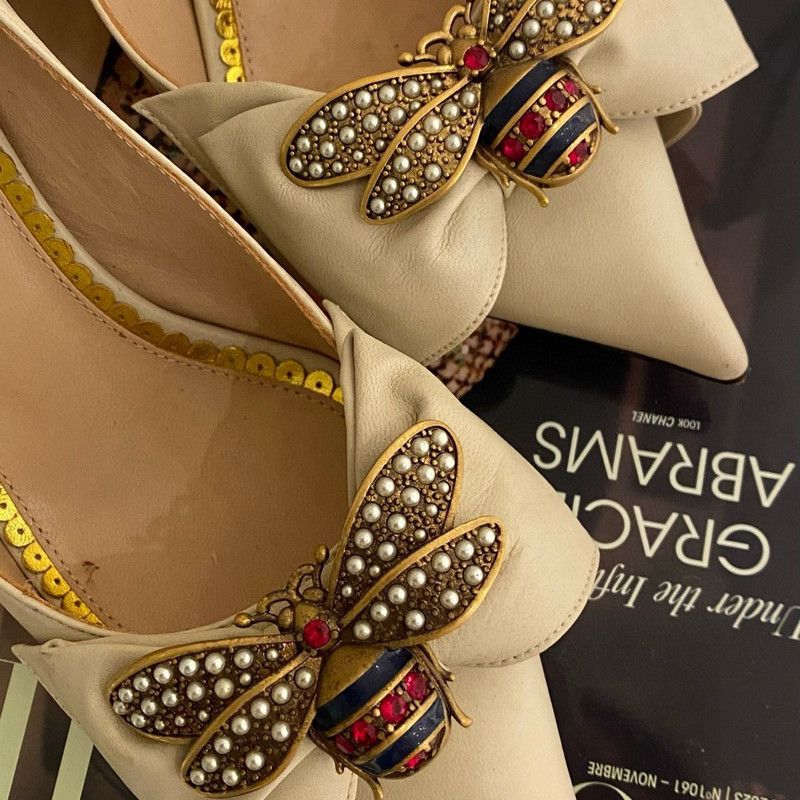 Gucci Gucci Bee Embellished Pointed High Heels 0079 Size US 8 / IT 38 - 3 Thumbnail