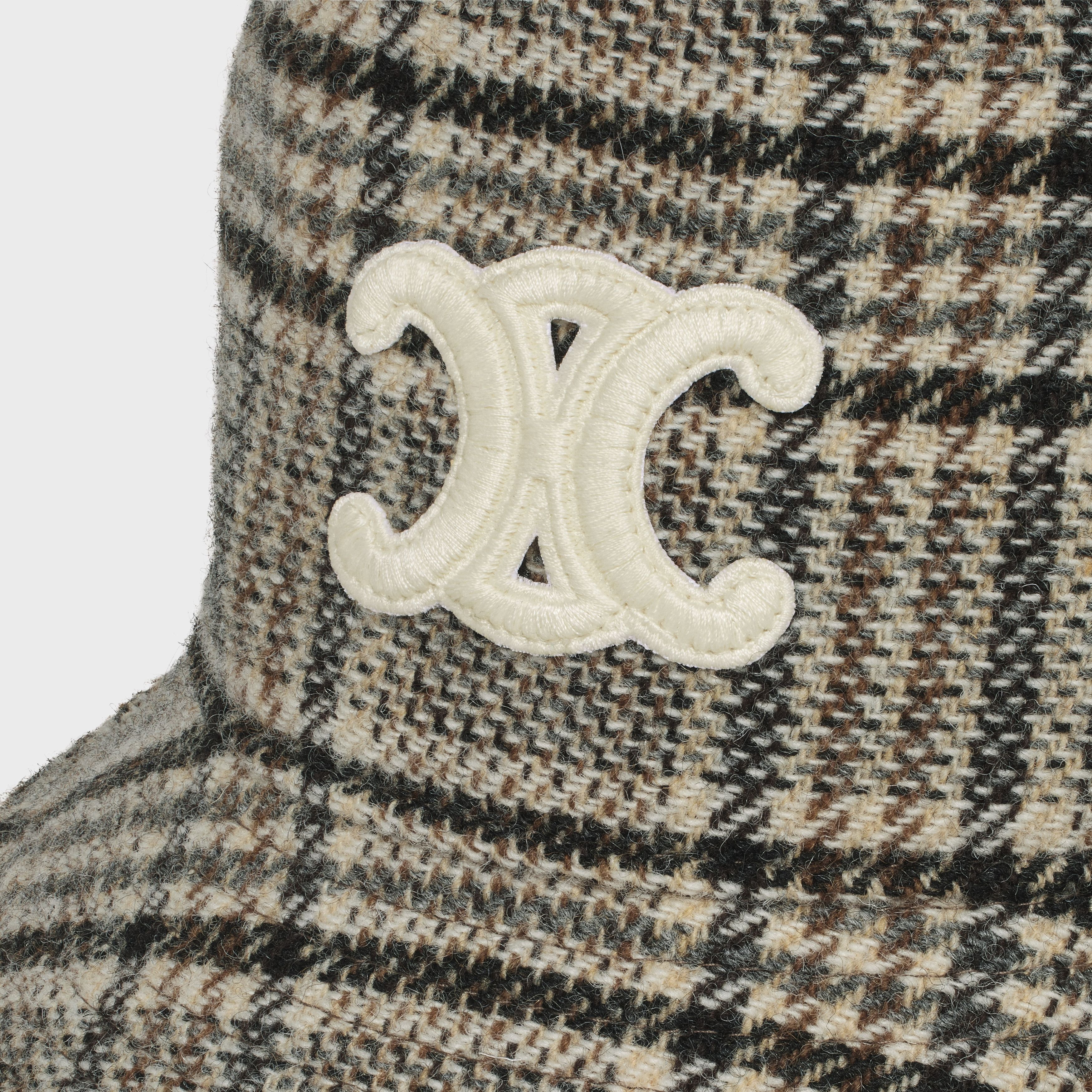 Celine triomphe bucket hat in checked wool Size ONE SIZE - 3 Thumbnail