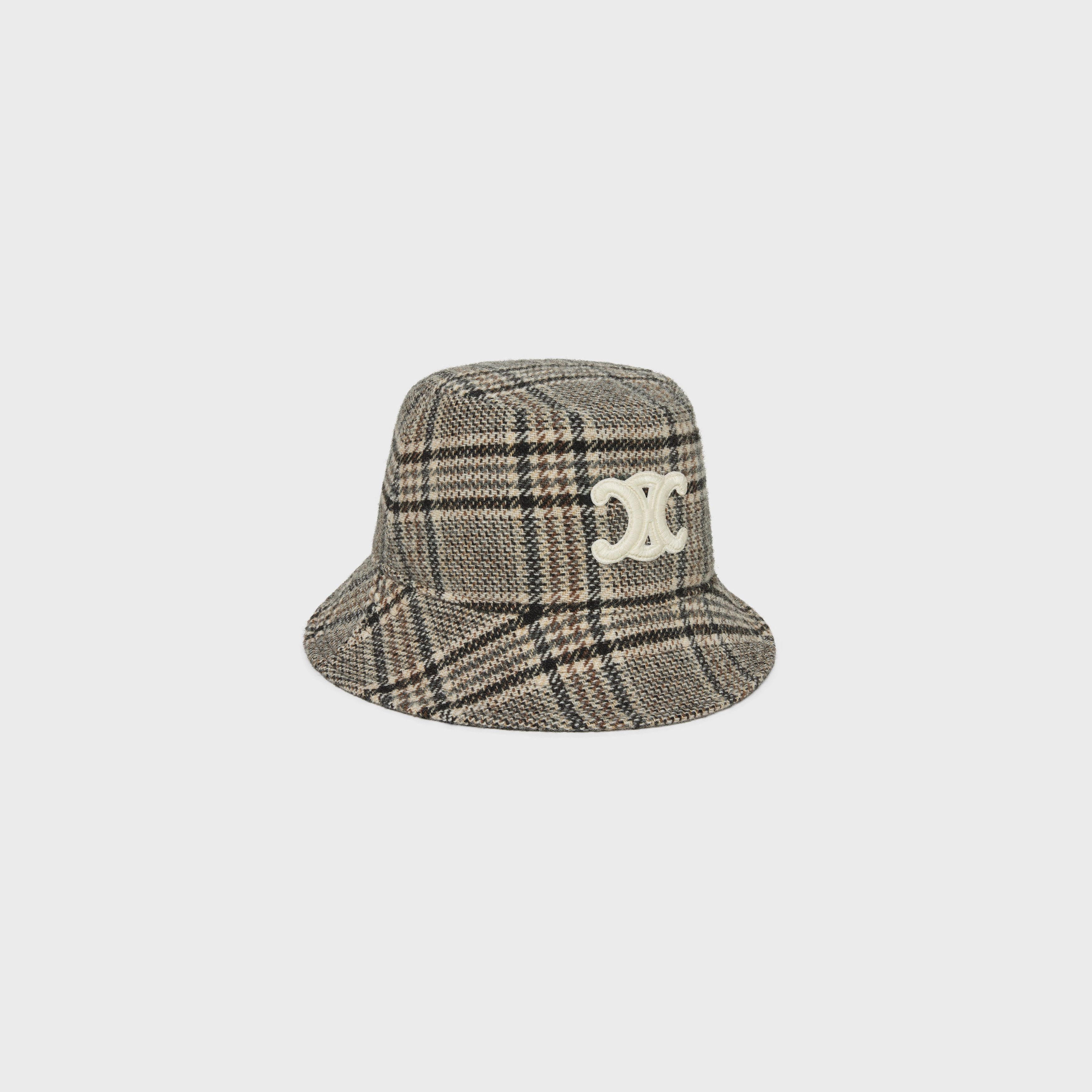 Celine triomphe bucket hat in checked wool Size ONE SIZE - 2 Thumbnail