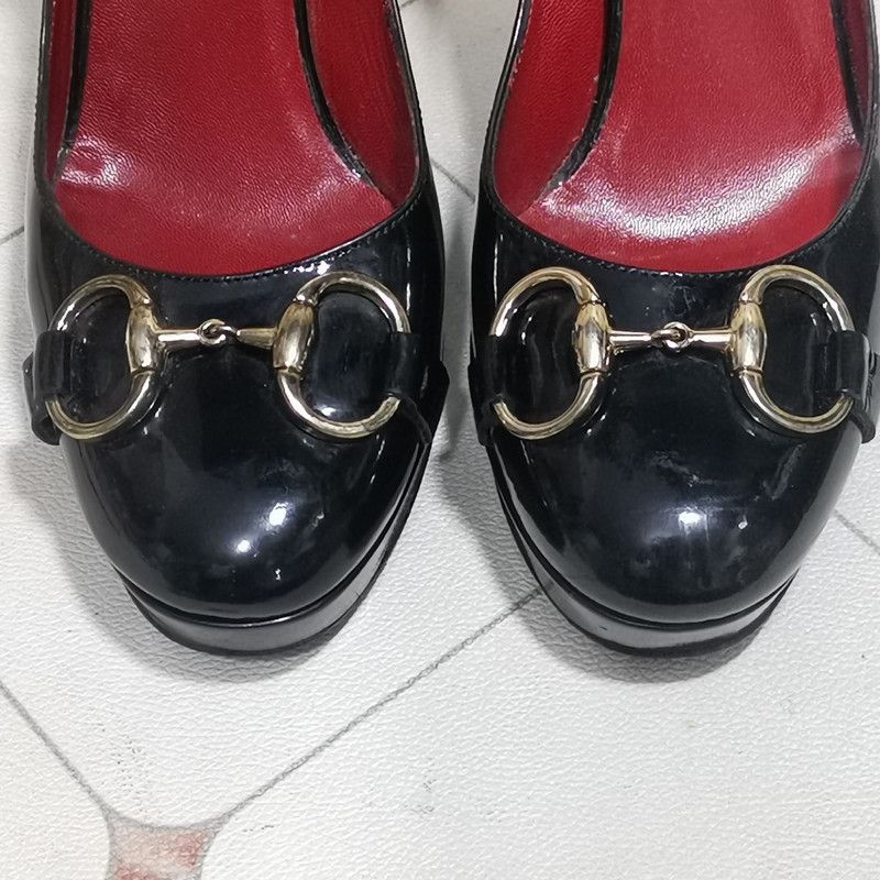 Gucci Gucci Black Wedge Heels with Signature Detail 0079 Size US 8 / IT 38 - 14 Thumbnail