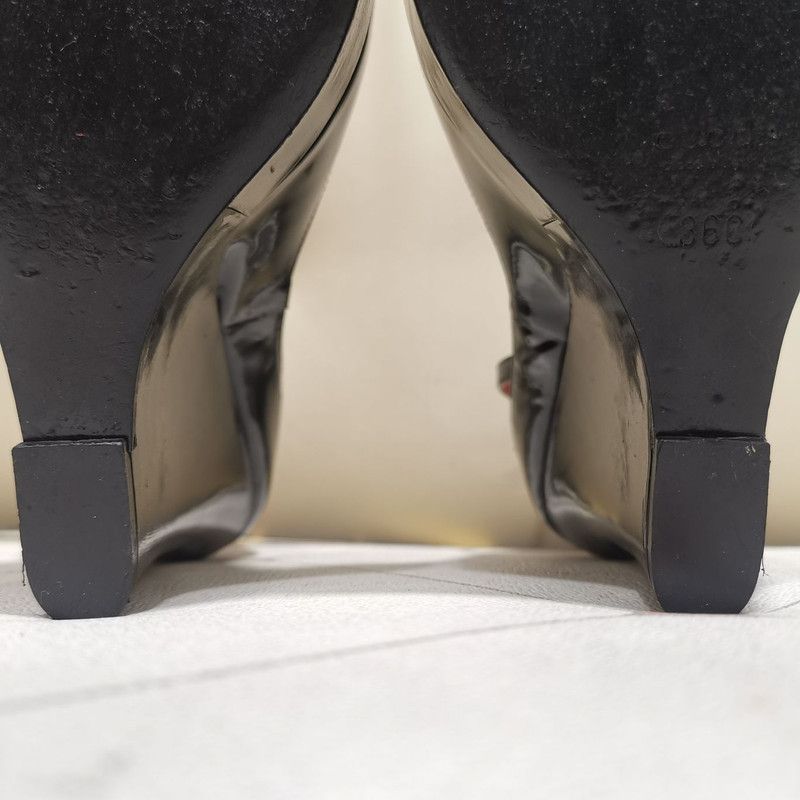 Gucci Gucci Black Wedge Heels with Signature Detail 0079 Size US 8 / IT 38 - 6 Thumbnail