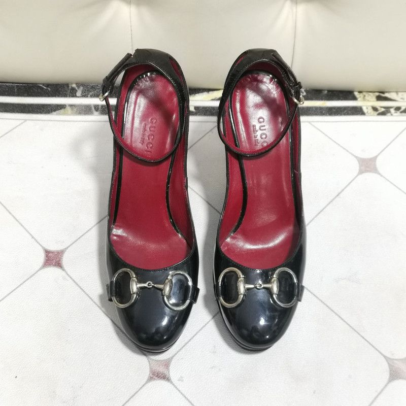 Gucci Gucci Black Wedge Heels with Signature Detail 0079 Size US 8 / IT 38 - 15 Thumbnail