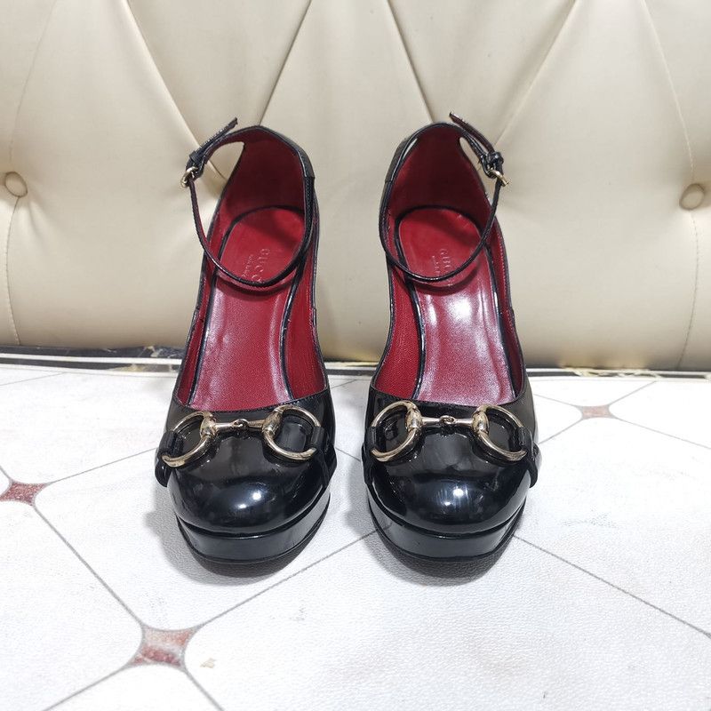 Gucci Gucci Black Wedge Heels with Signature Detail 0079 Size US 8 / IT 38 - 2 Thumbnail