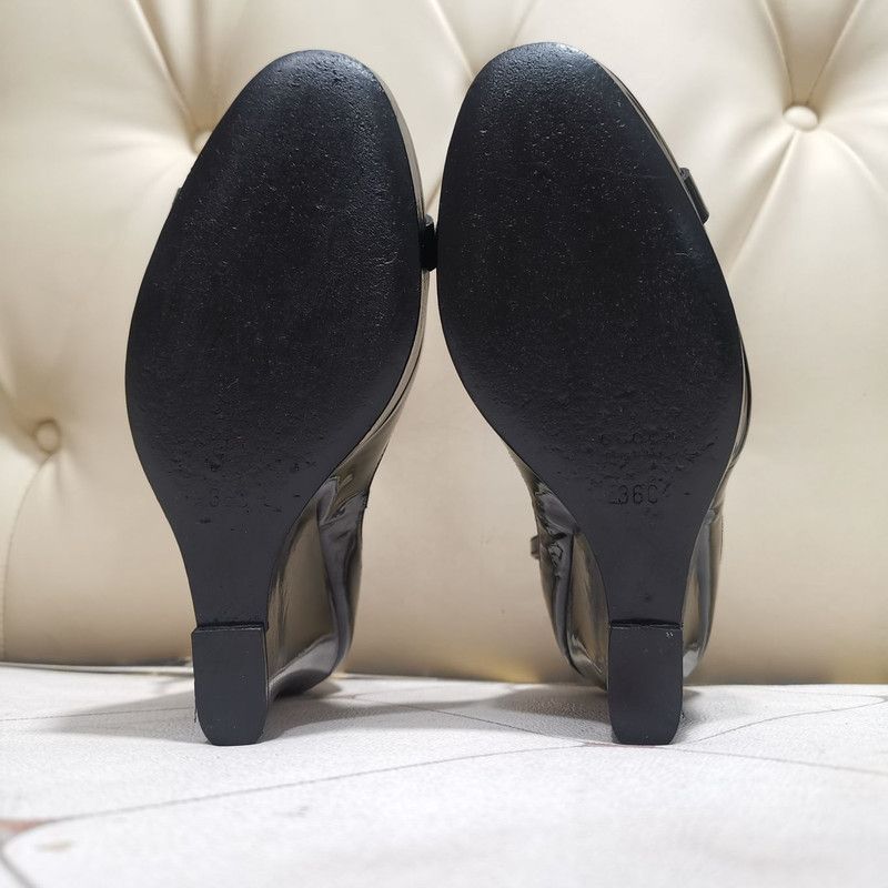 Gucci Gucci Black Wedge Heels with Signature Detail 0079 Size US 8 / IT 38 - 4 Thumbnail