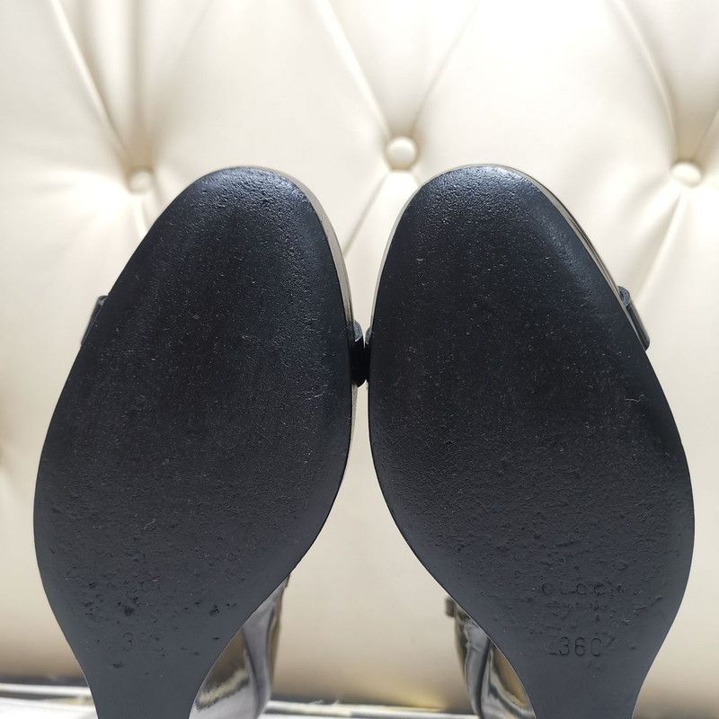 Gucci Gucci Black Wedge Heels with Signature Detail 0079 Size US 8 / IT 38 - 7 Thumbnail