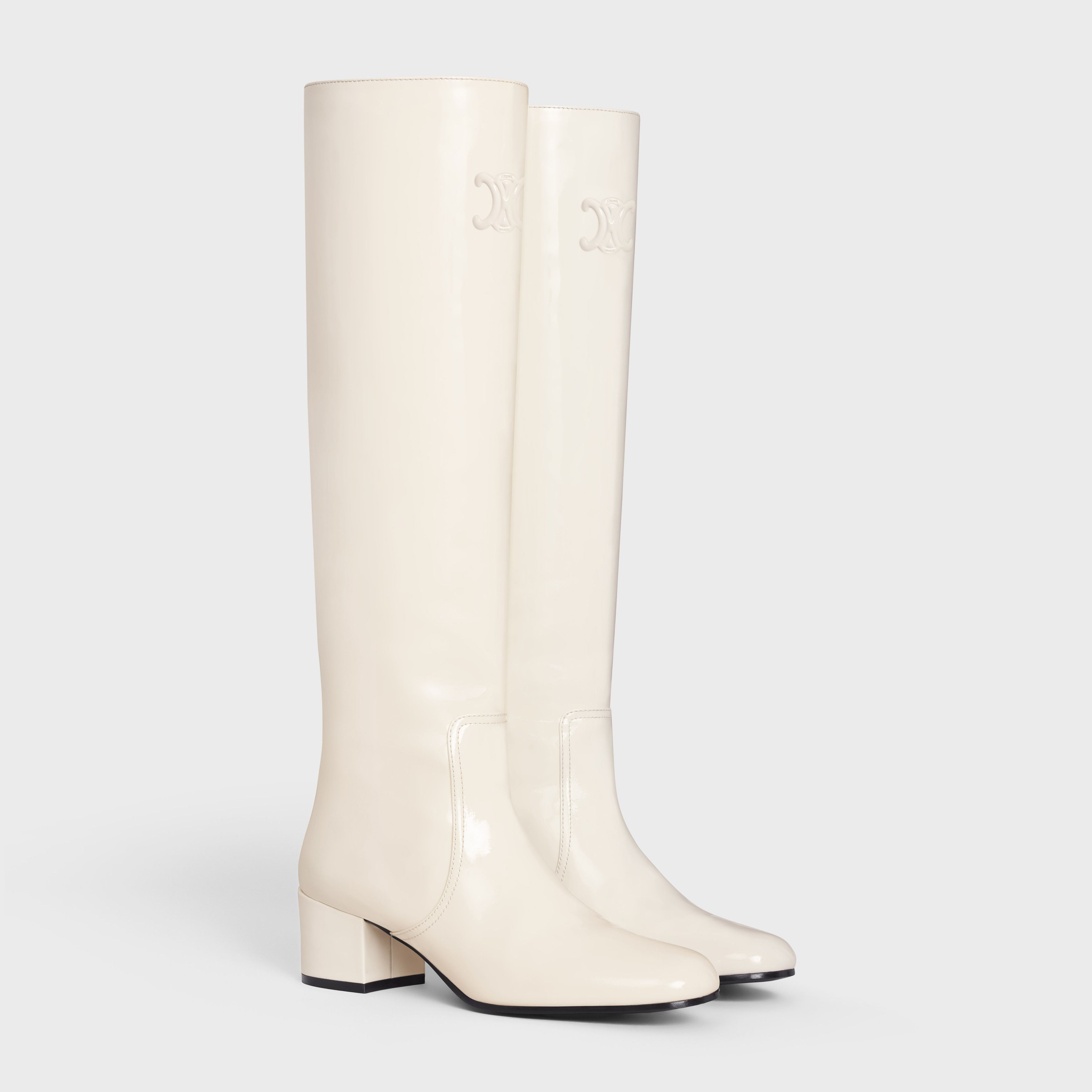 LES BOTTES CELINE TRIOMPHE HIGH BOOT in PATENT CALFSKIN