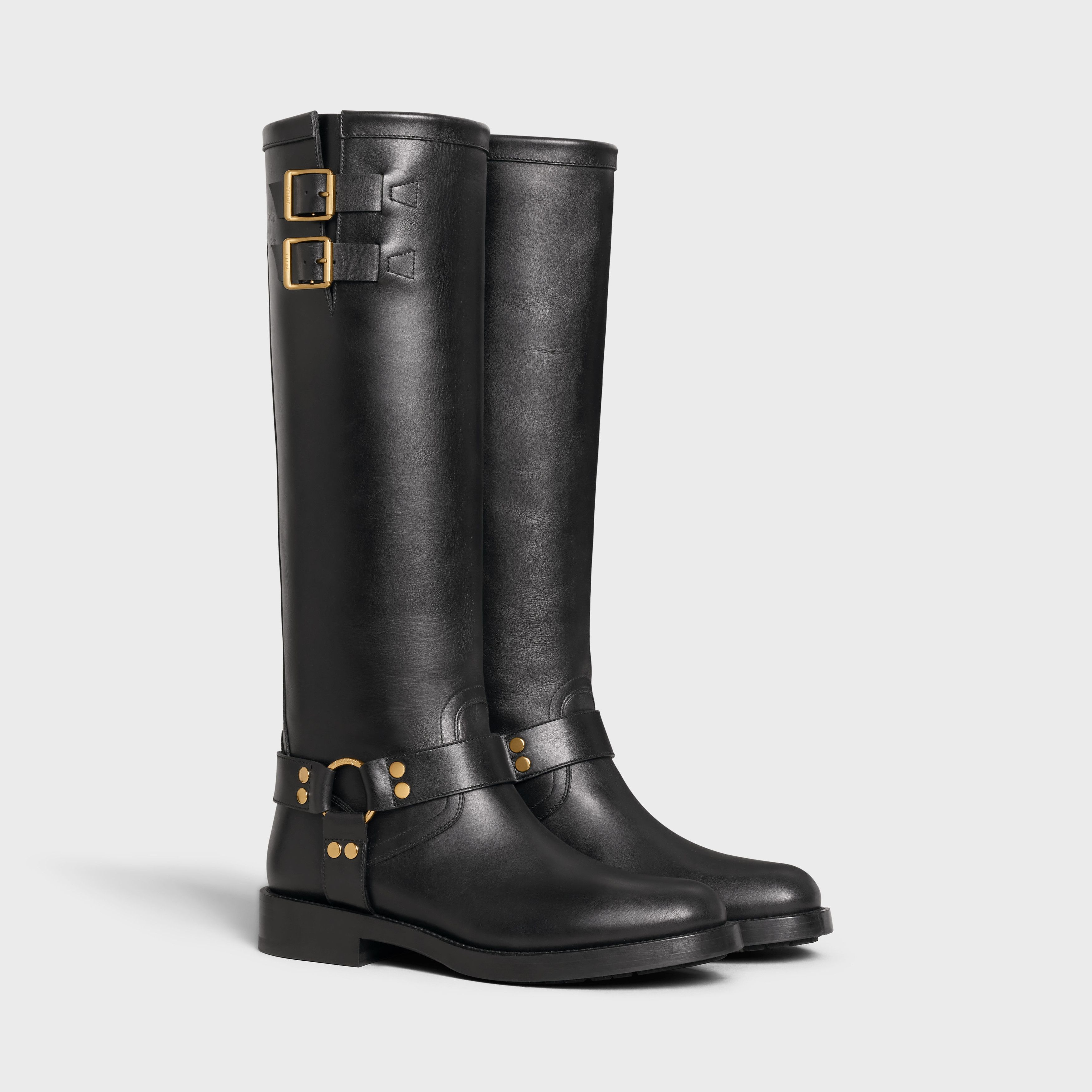 Celine HIGH BOOT CELINE BIKER in CALFSKIN - VEGETAL TANNING Size US 9 / IT 39 - 2 Thumbnail