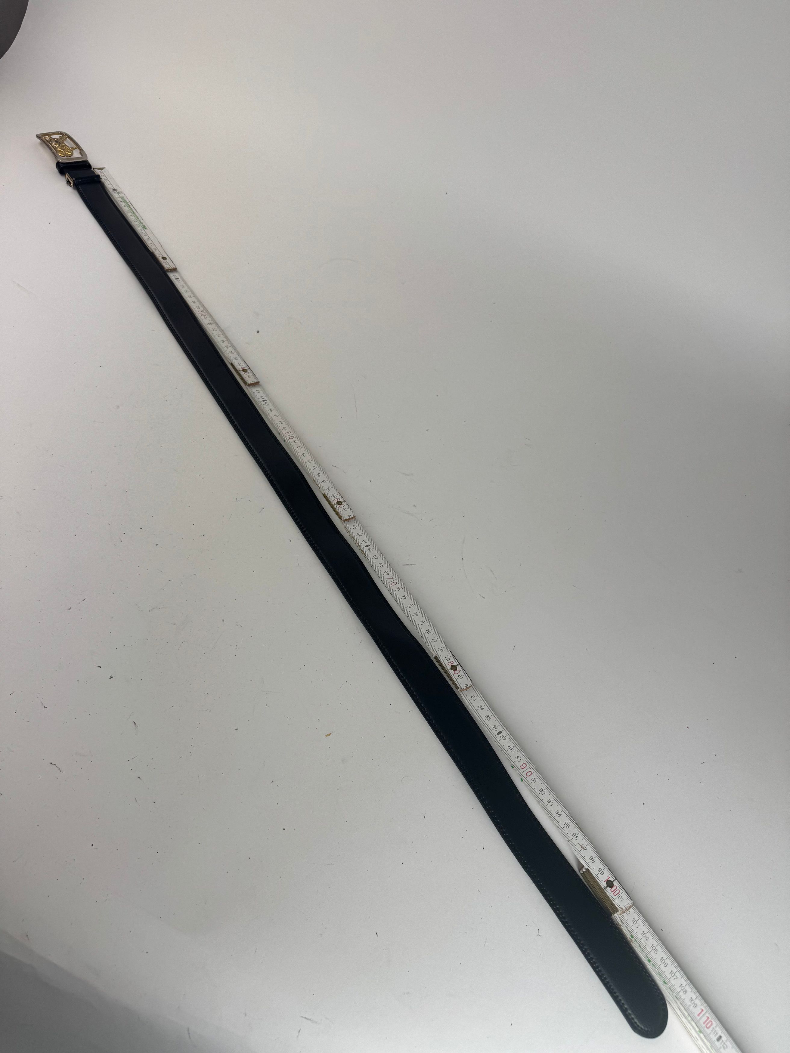 Celine Vintage Paris Carriage Logo leather belt black Size ONE SIZE - 10 Thumbnail