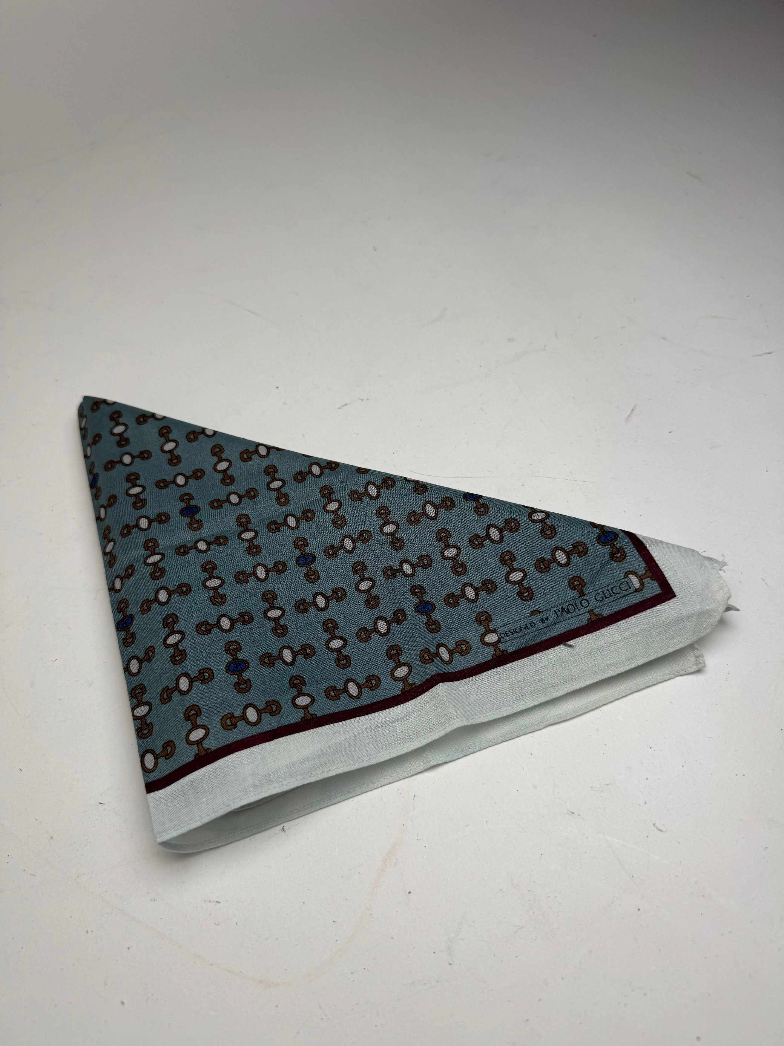 Gucci Vintage Horsebit Scarf Blue black Size ONE SIZE - 8 Thumbnail