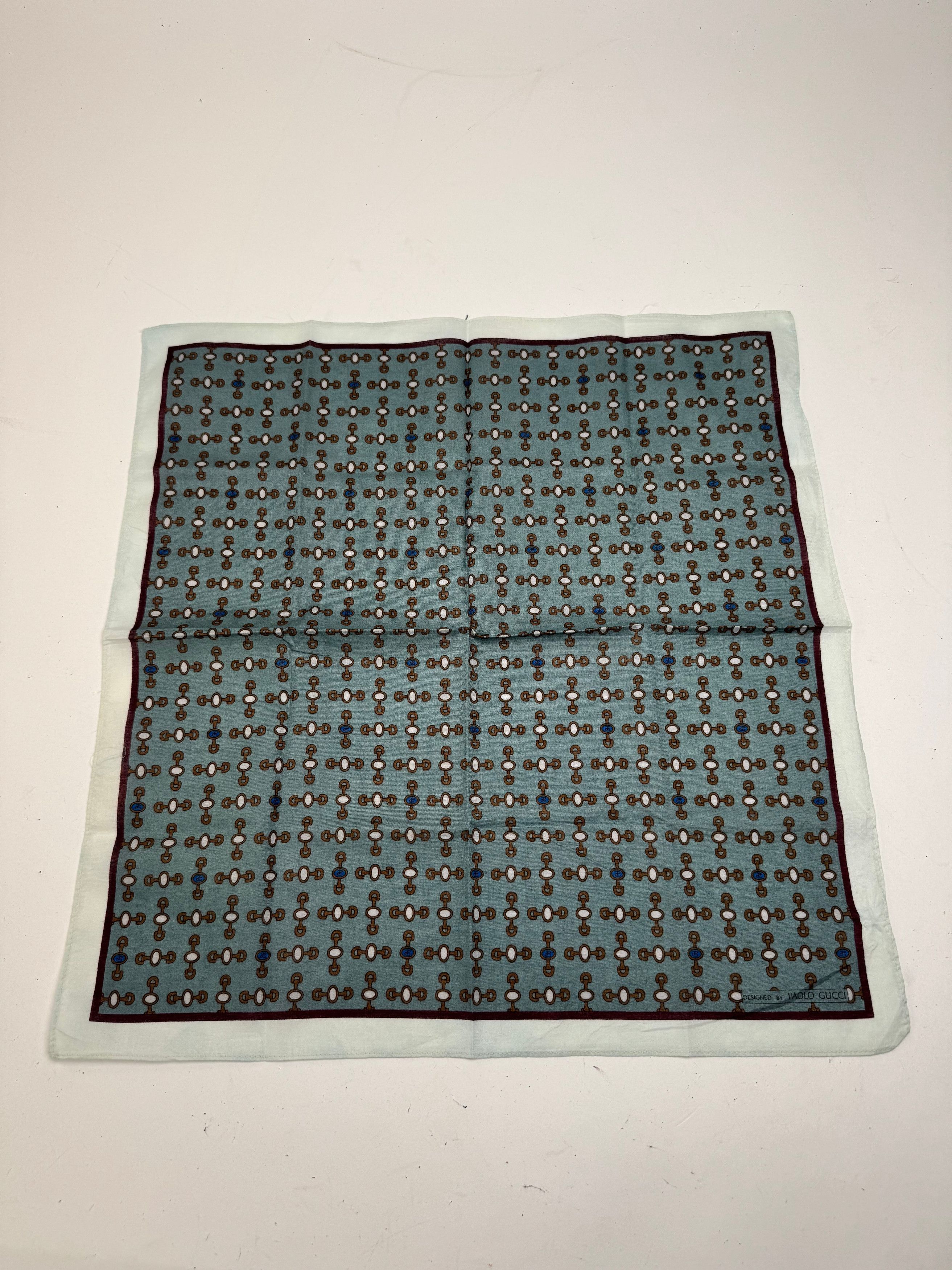 Gucci Vintage Horsebit Scarf Blue black Size ONE SIZE - 3 Thumbnail