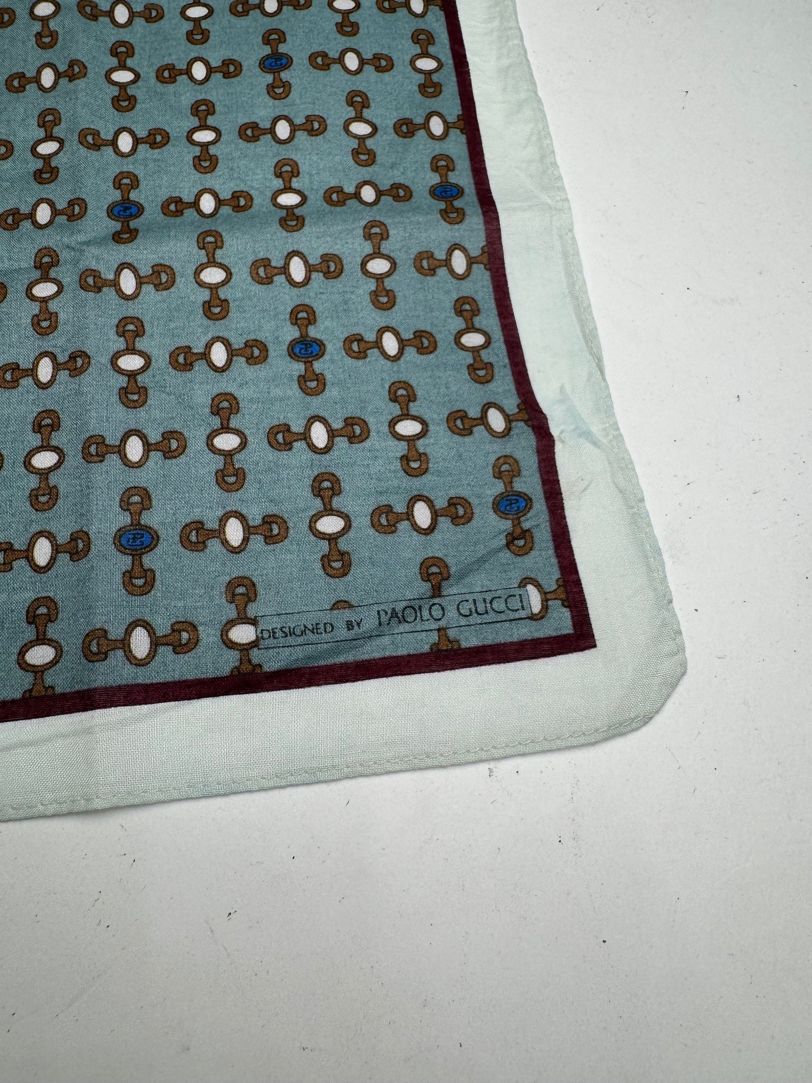 Gucci Vintage Horsebit Scarf Blue black Size ONE SIZE - 4 Thumbnail