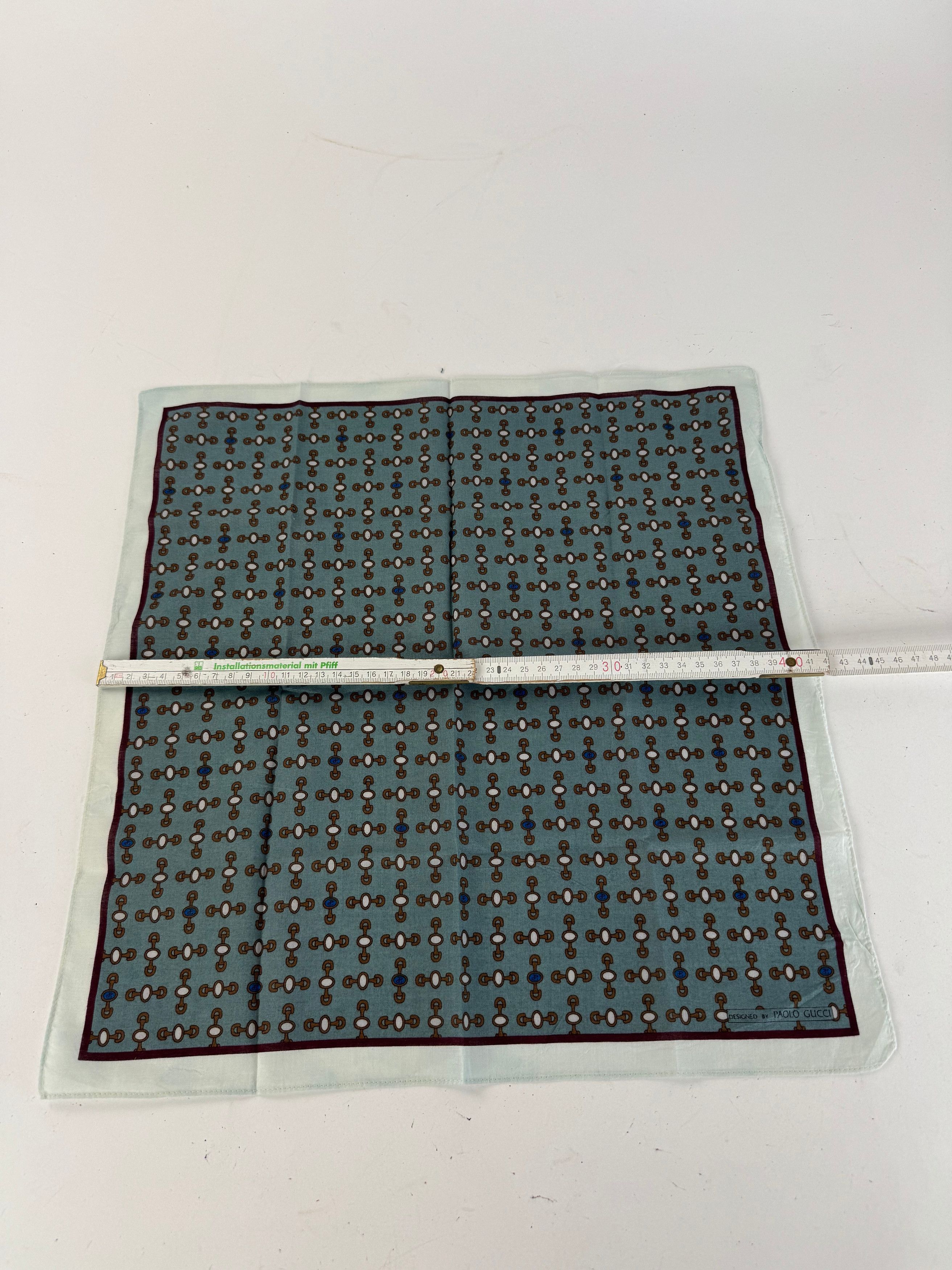 Gucci Vintage Horsebit Scarf Blue black Size ONE SIZE - 7 Thumbnail