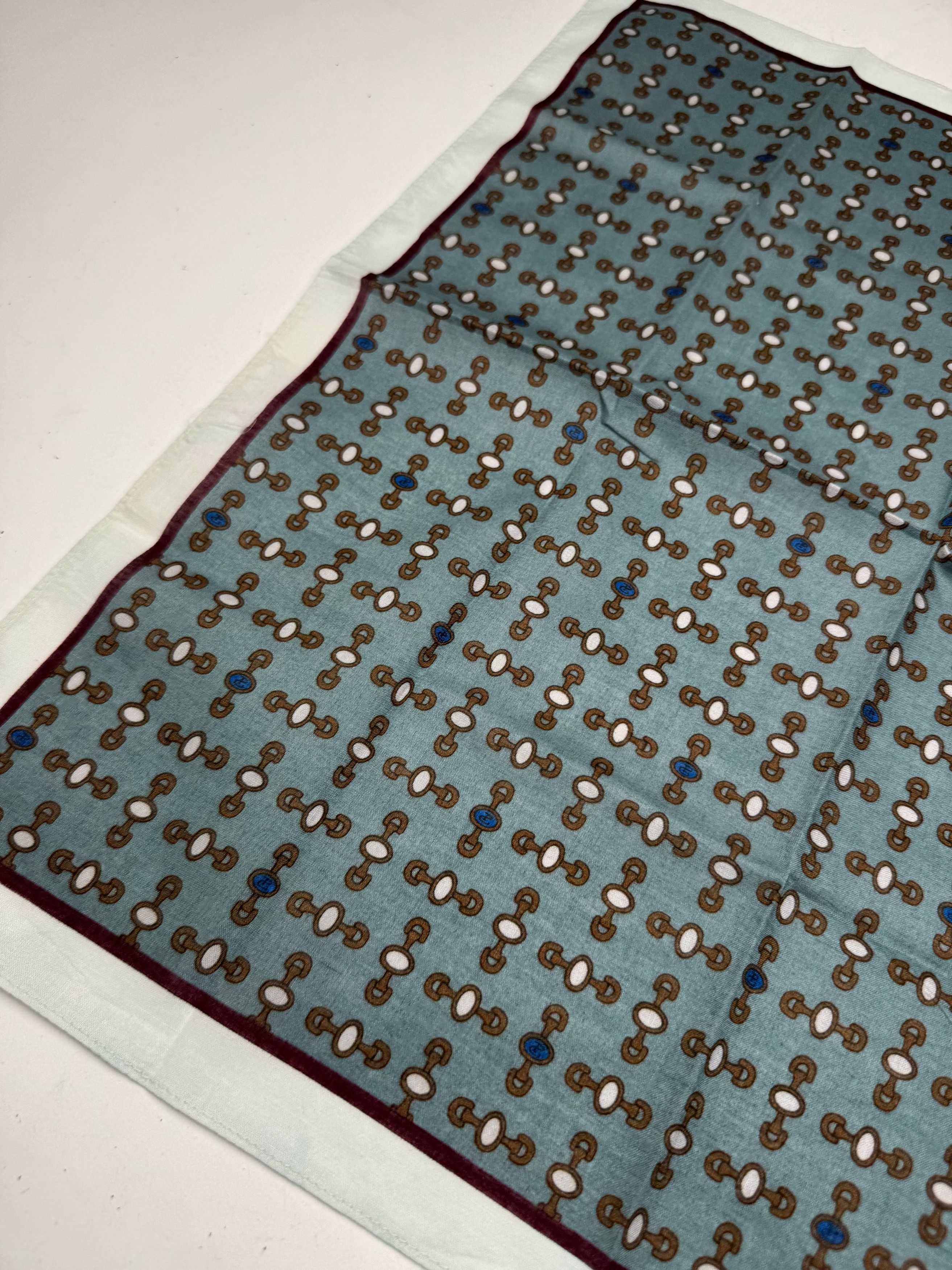 Gucci Vintage Horsebit Scarf Blue black Size ONE SIZE - 5 Thumbnail