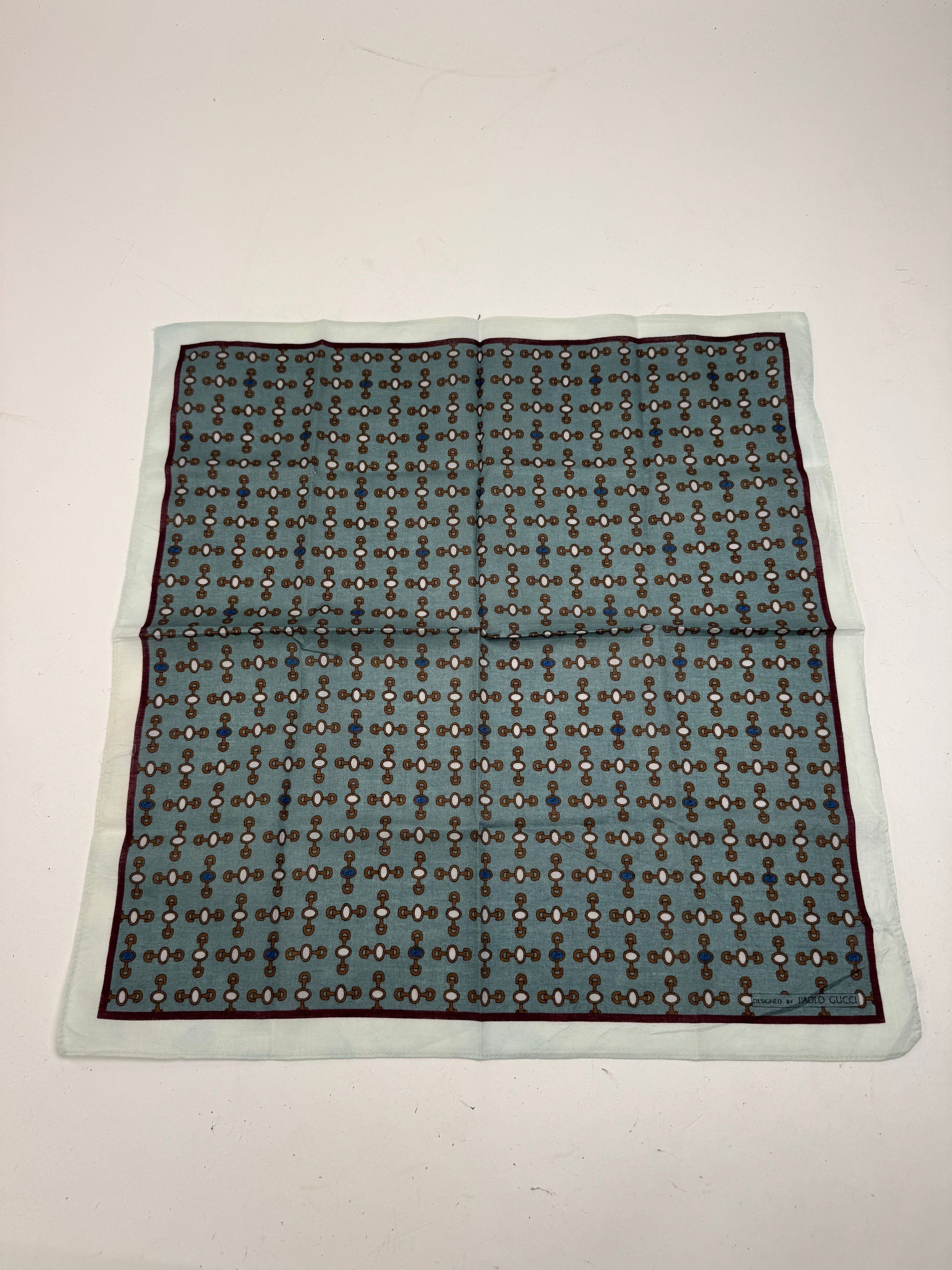 Gucci Vintage Horsebit Scarf Blue black Size ONE SIZE - 9 Thumbnail