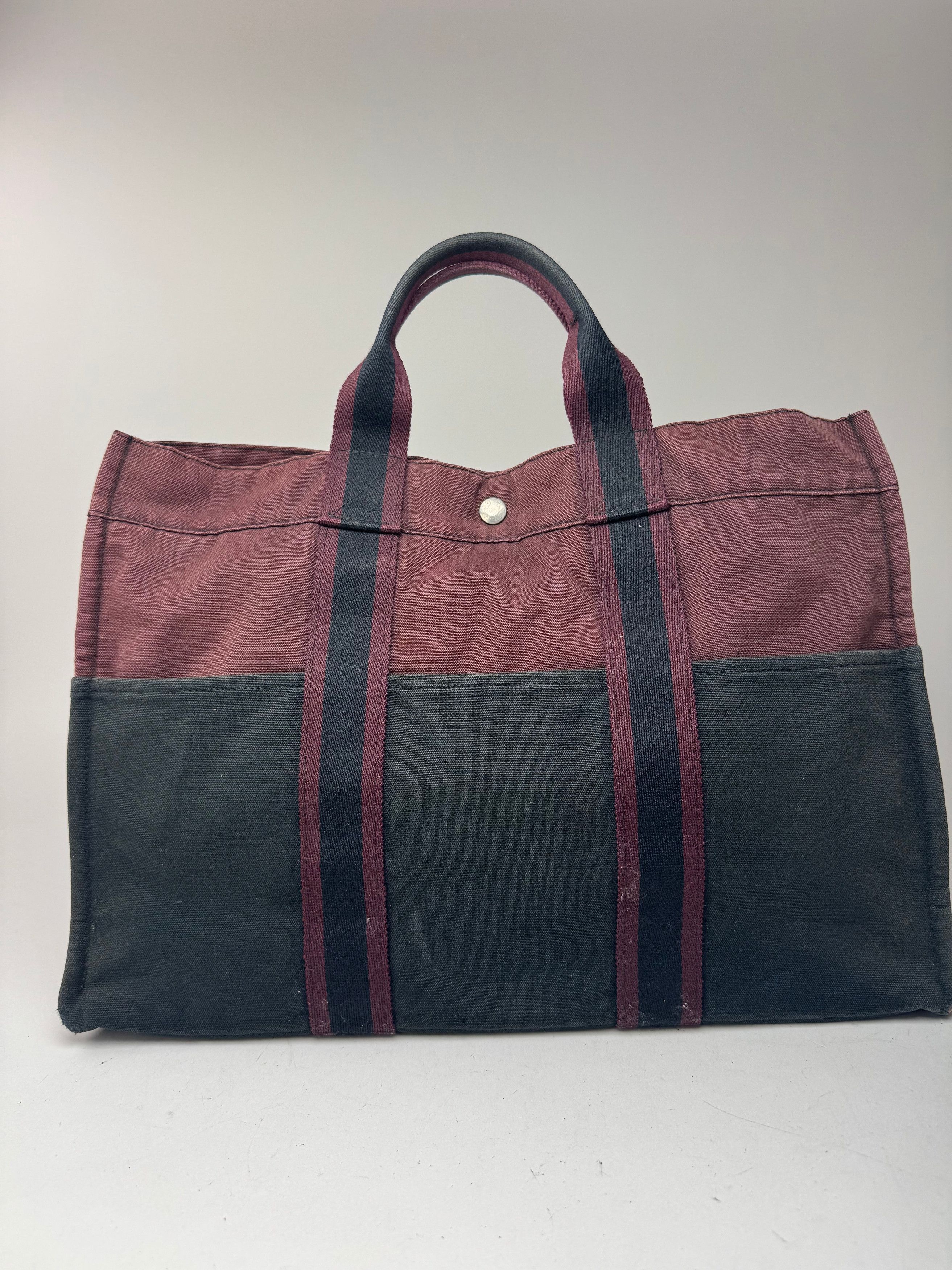 Other Vintage Hermes Cotton Tote purple black Size ONE SIZE - 12 Thumbnail