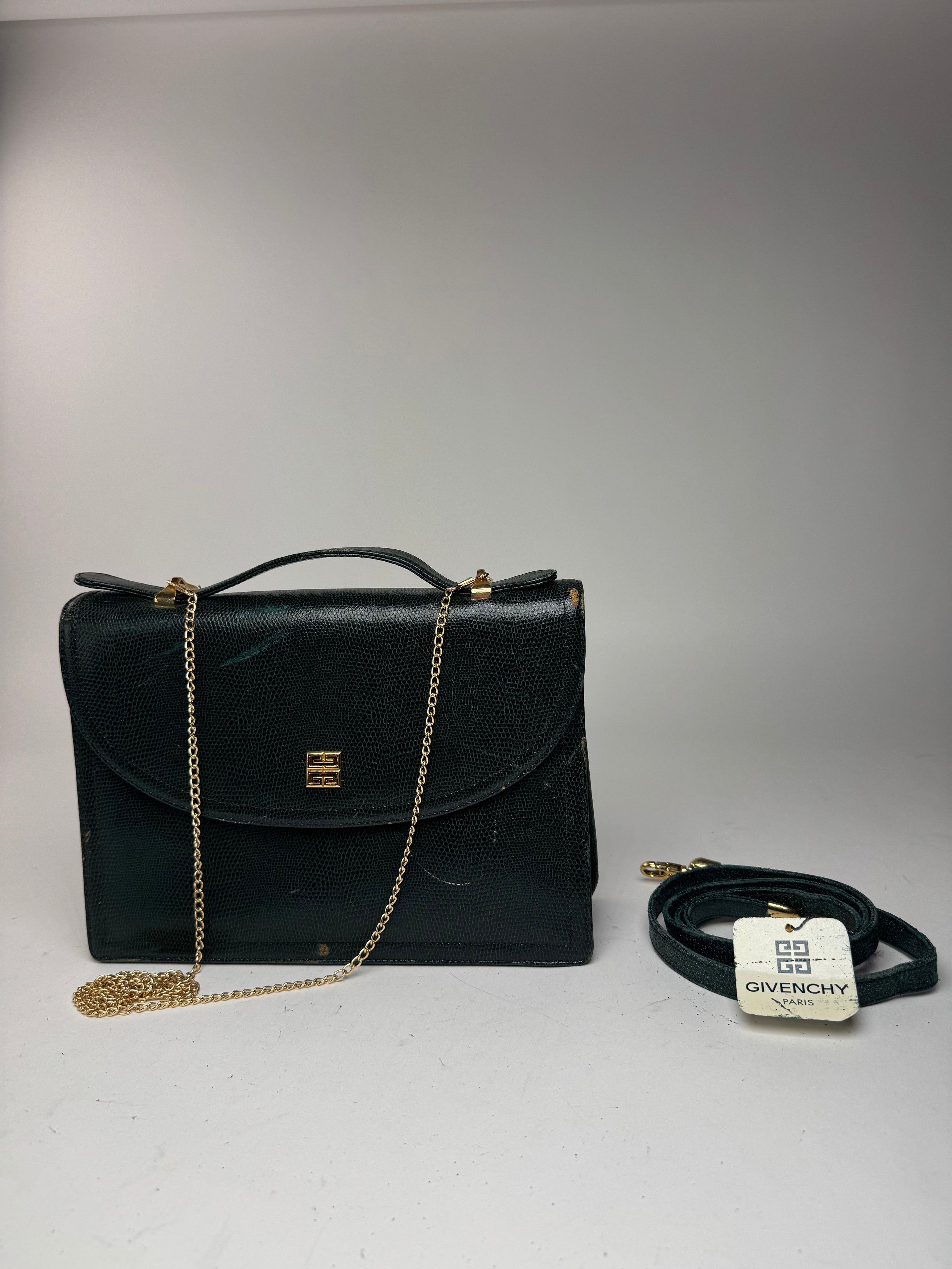 Givenchy Vintage 2Way Leather snakeskin bag green Size ONE SIZE - 14 Thumbnail