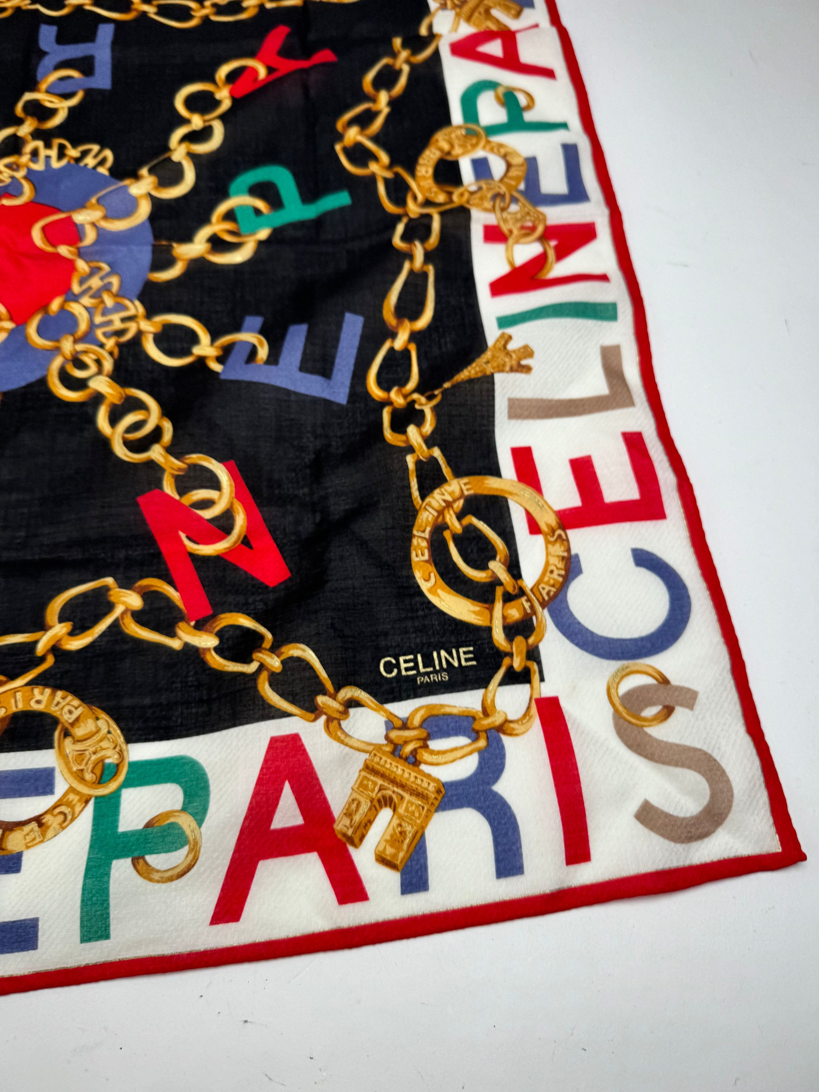Vintage Paris Silk Scarf Multicolor