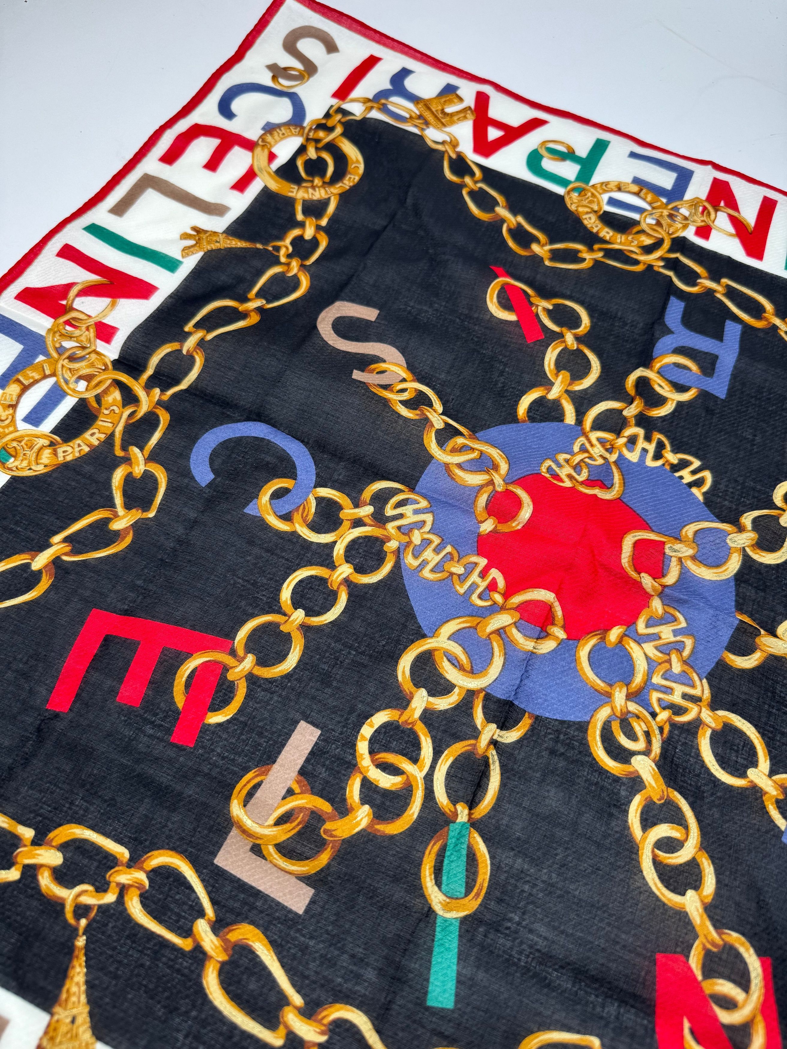 Vintage Paris Silk Scarf Multicolor