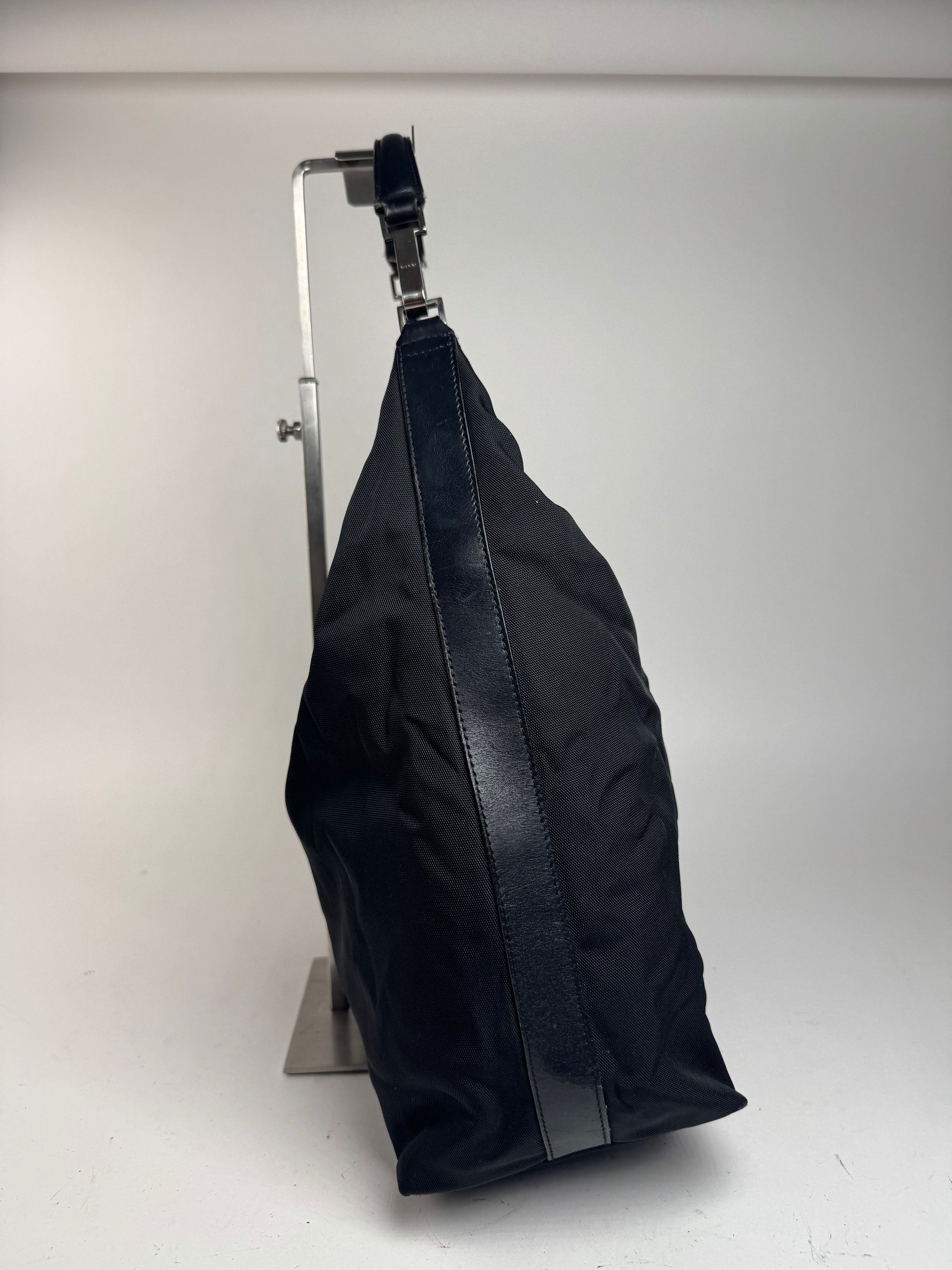 Vintage Leather Canvas Handbag black