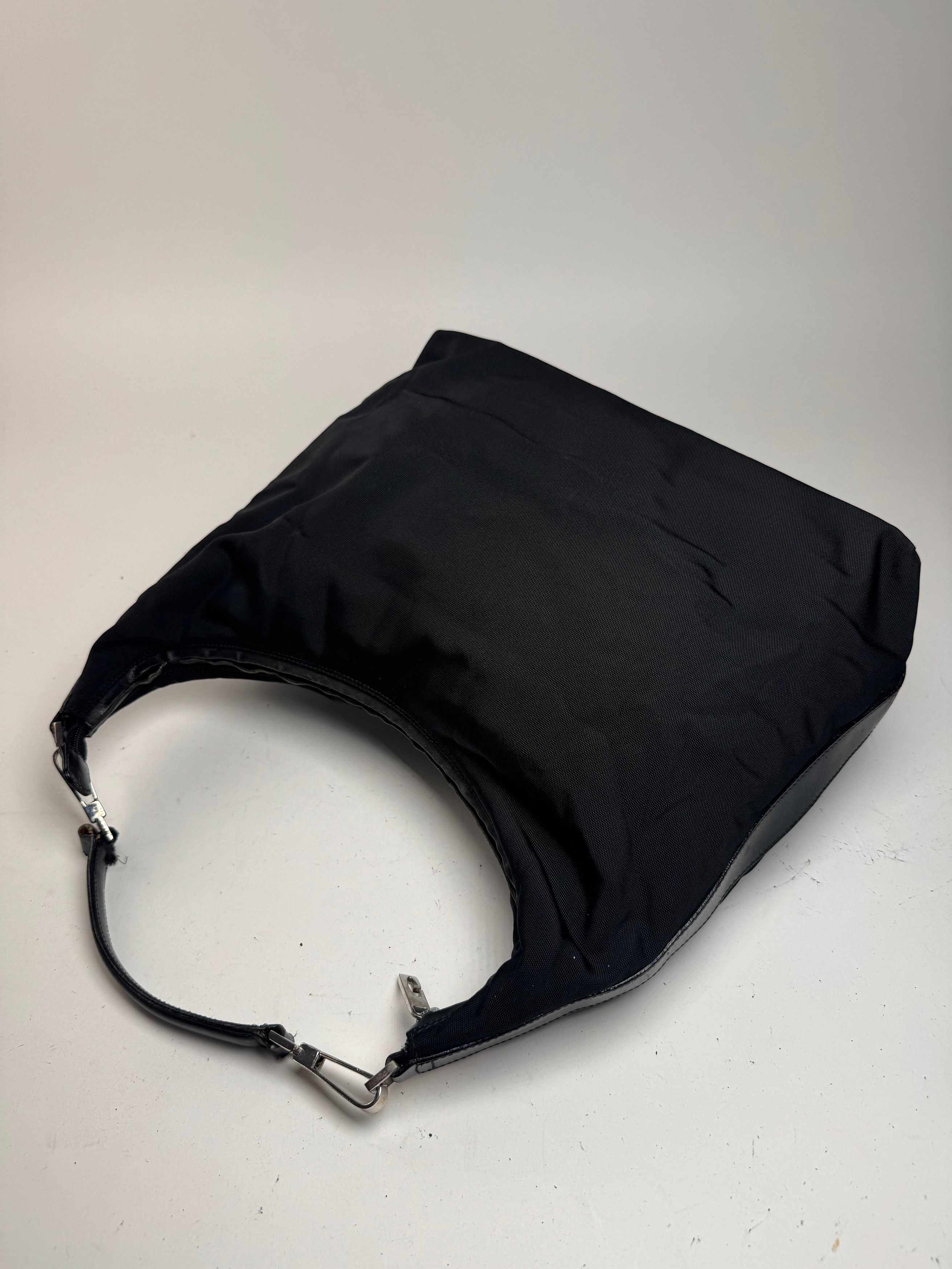 Vintage Leather Canvas Handbag black