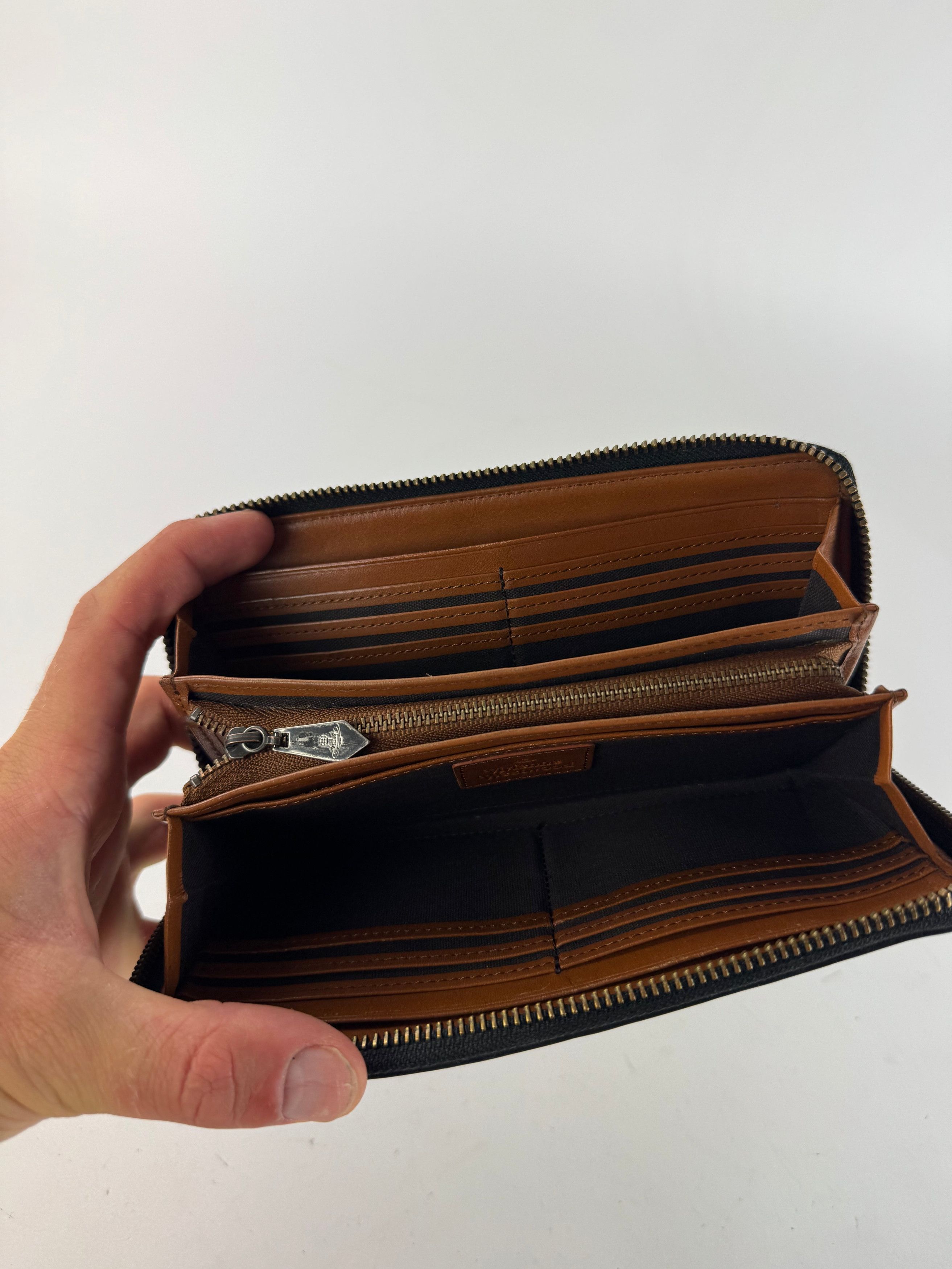 Vivienne Westwood Vintage monogram Leather zippy wallet black Size ONE SIZE - 5 Thumbnail