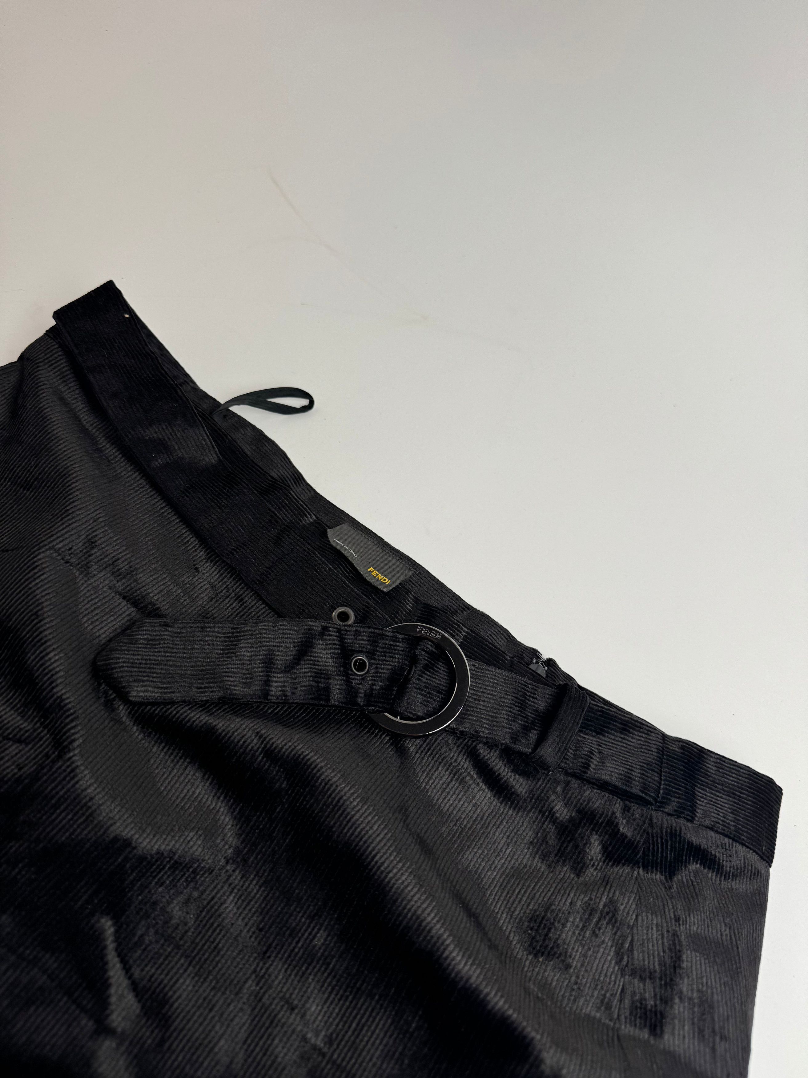 Fendi Vintage Roma Cord Skirt Black 38/M Size 30" / US 8 / IT 44 - 6 Thumbnail