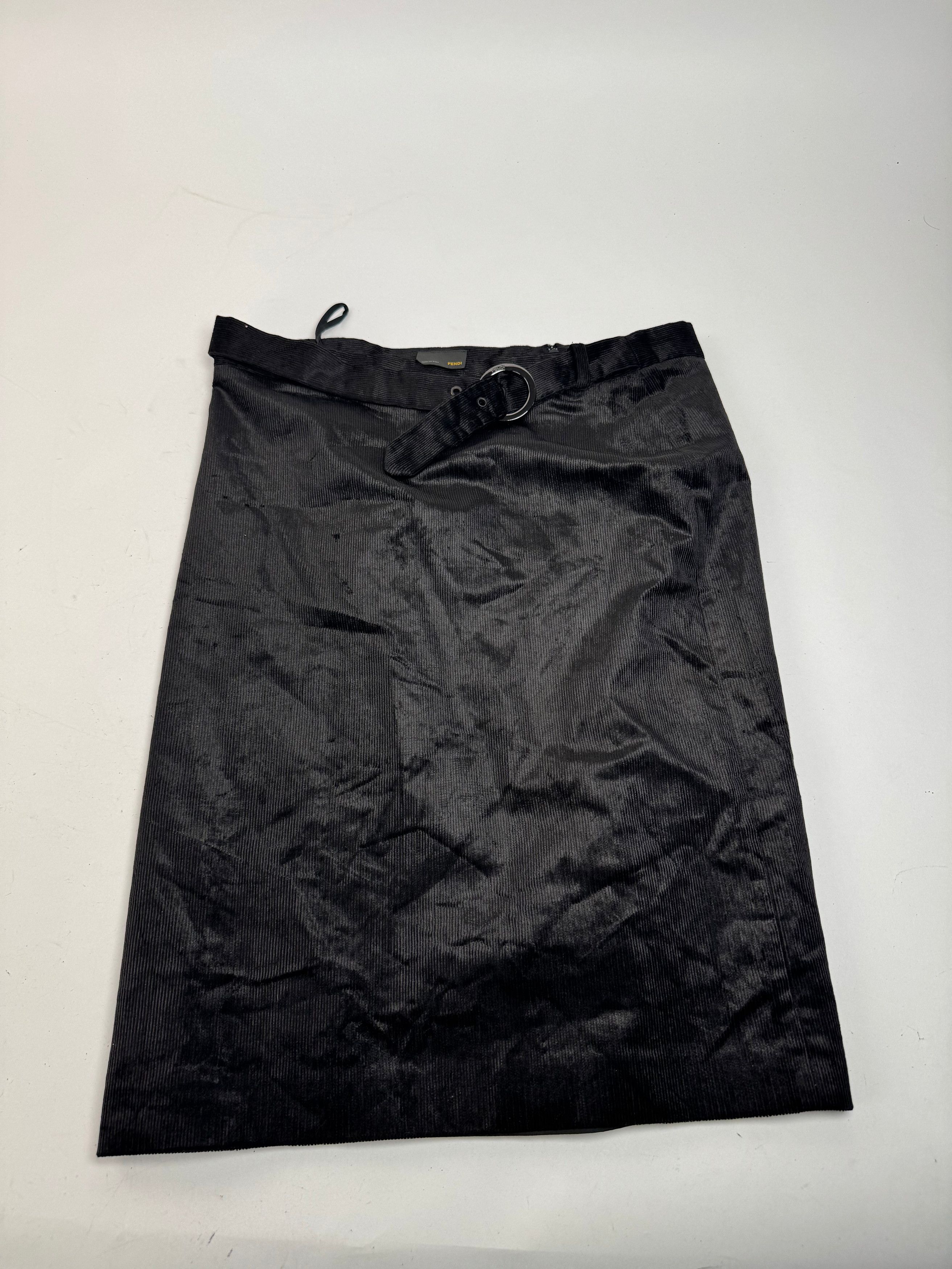 Fendi Vintage Roma Cord Skirt Black 38/M Size 30" / US 8 / IT 44 - 5 Thumbnail